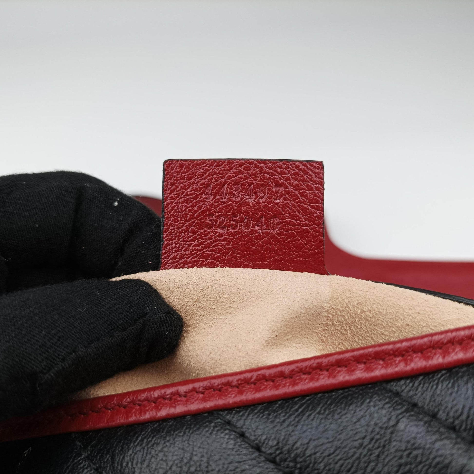 GG Marmont Black×red Leather 443497 B028920569GGマーモント ブラック×レッド レザー 443497 B028920569