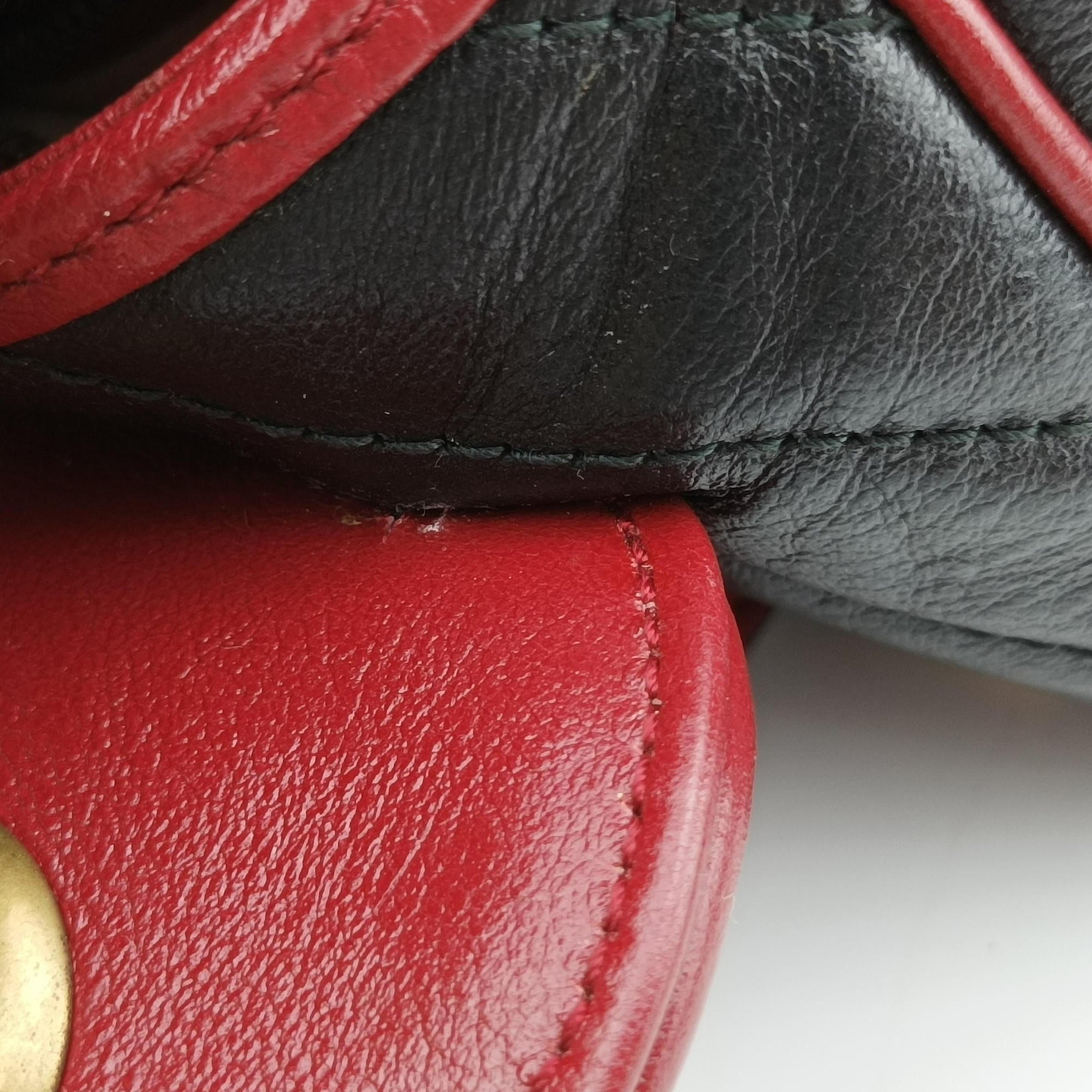 GG Marmont Black×red Leather 443497 B028920569GGマーモント ブラック×レッド レザー 443497 B028920569