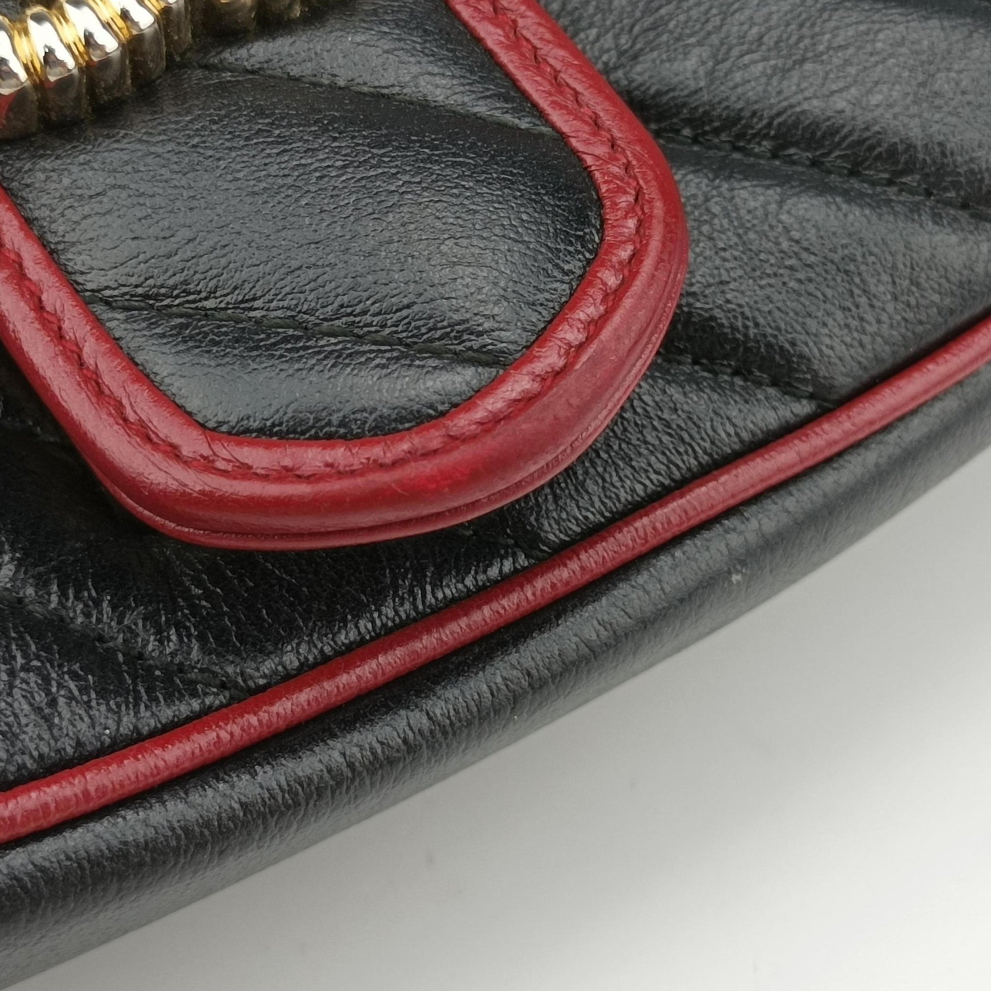 GG Marmont Black×red Leather 443497 B028920569GGマーモント ブラック×レッド レザー 443497 B028920569