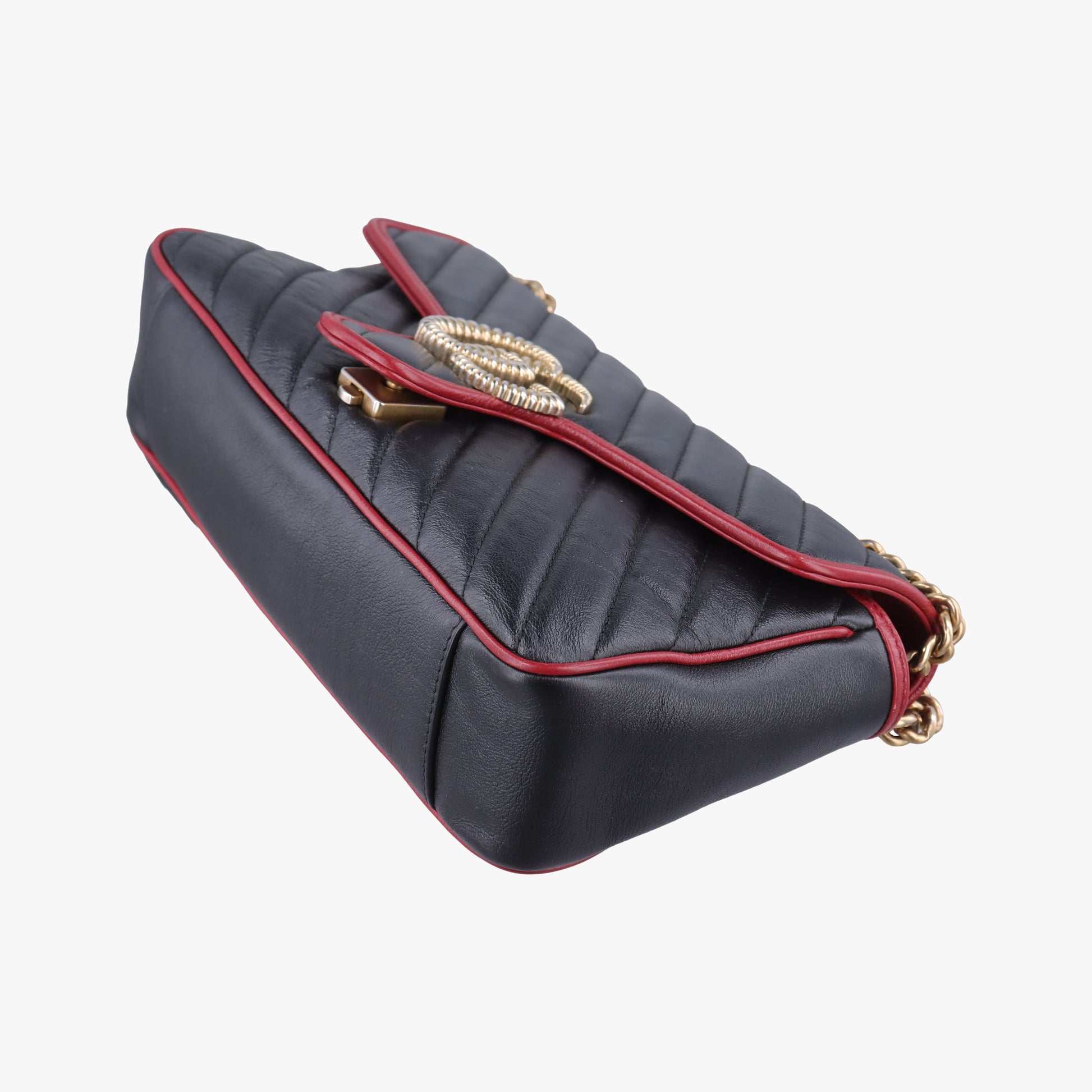 GG Marmont Black×red Leather 443497 B028920569GGマーモント ブラック×レッド レザー 443497 B028920569