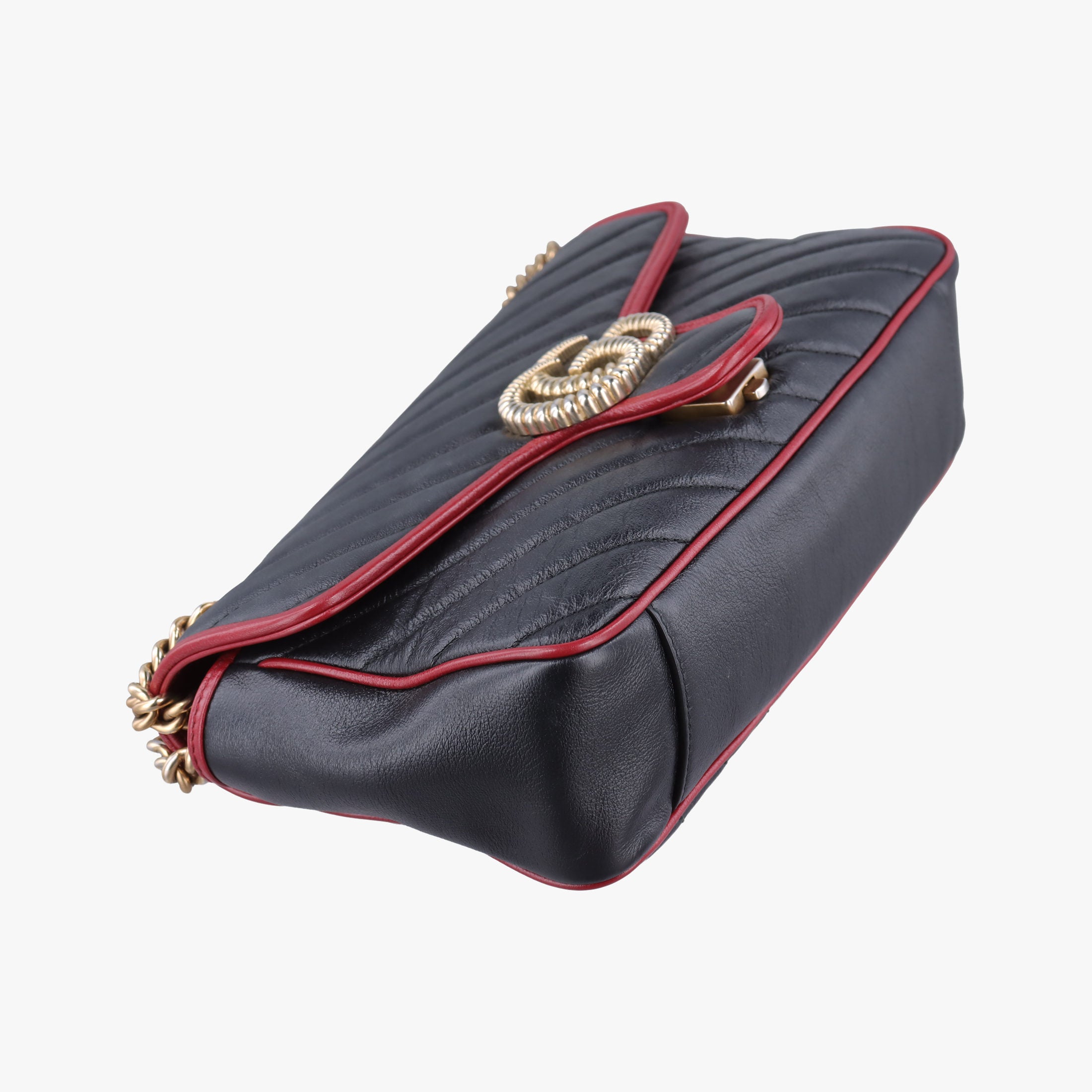 GG Marmont Black×red Leather 443497 B028920569GGマーモント ブラック×レッド レザー 443497 B028920569