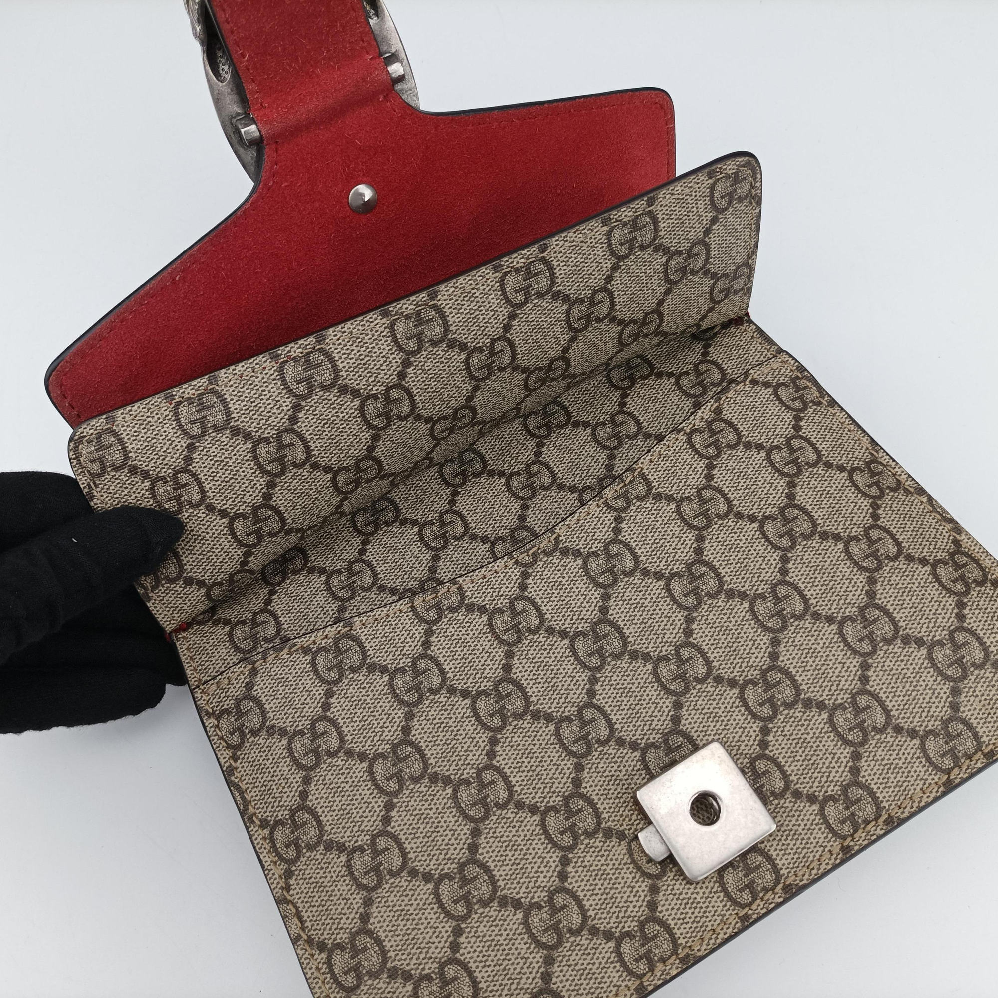 Dionysus beige×red PVC coated canvas×suede 421970 B026627008ディオニュソス ベージュ×レッド PVCコーティングキャンバス×スエード 421970 B026627008