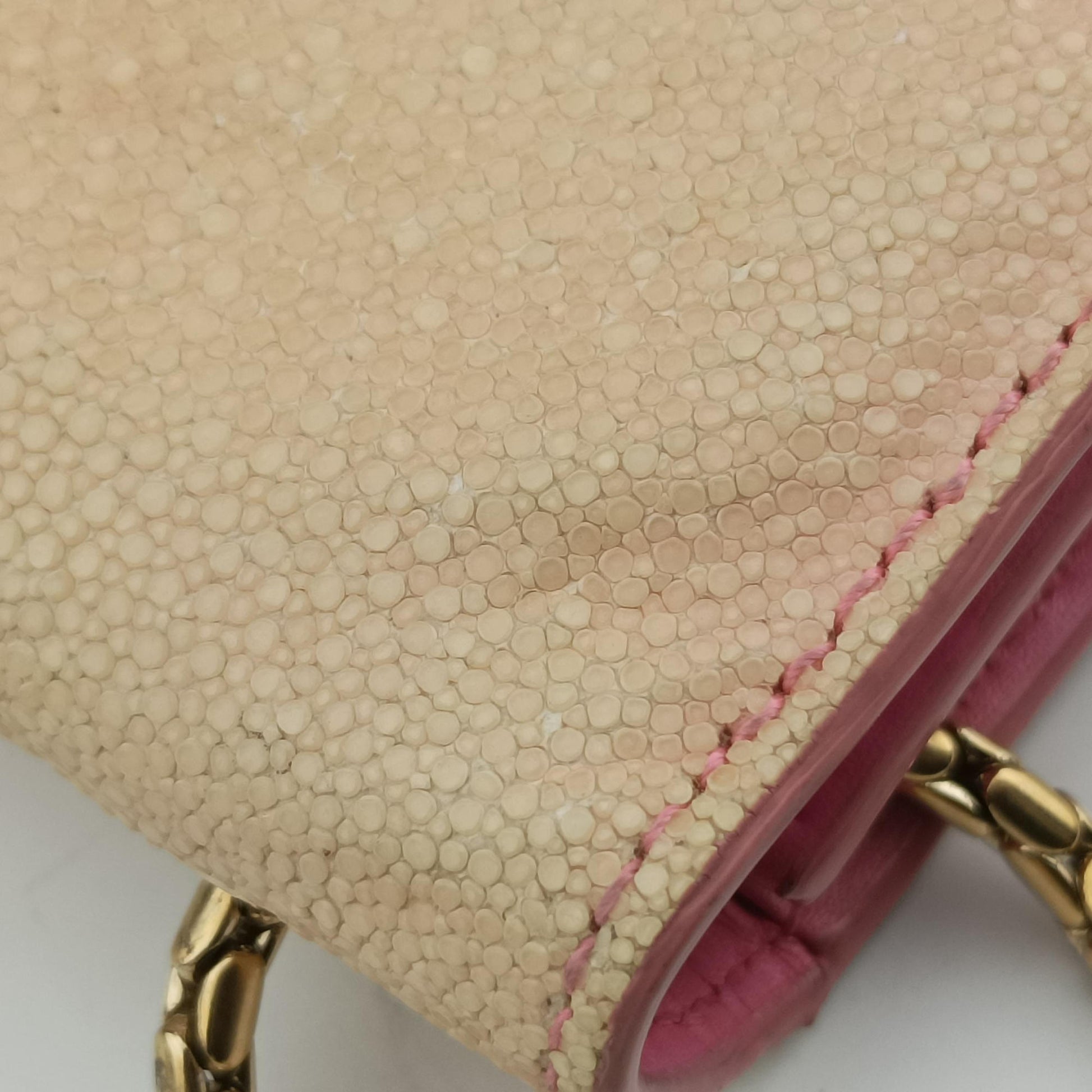 Serpenti Beige × Pink Galuchat Skin×Leather EK.L18.287055セルペンティ ベージュ × ピンク ガルーシャスキン×ザー EK.L18.287055