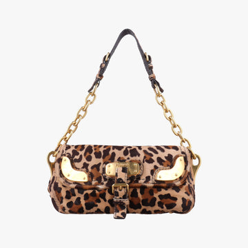 Leopard Print Brown×Multicolour ponyhair 123レオパード プリント ブラウン×マルチカラー ハラコ 123