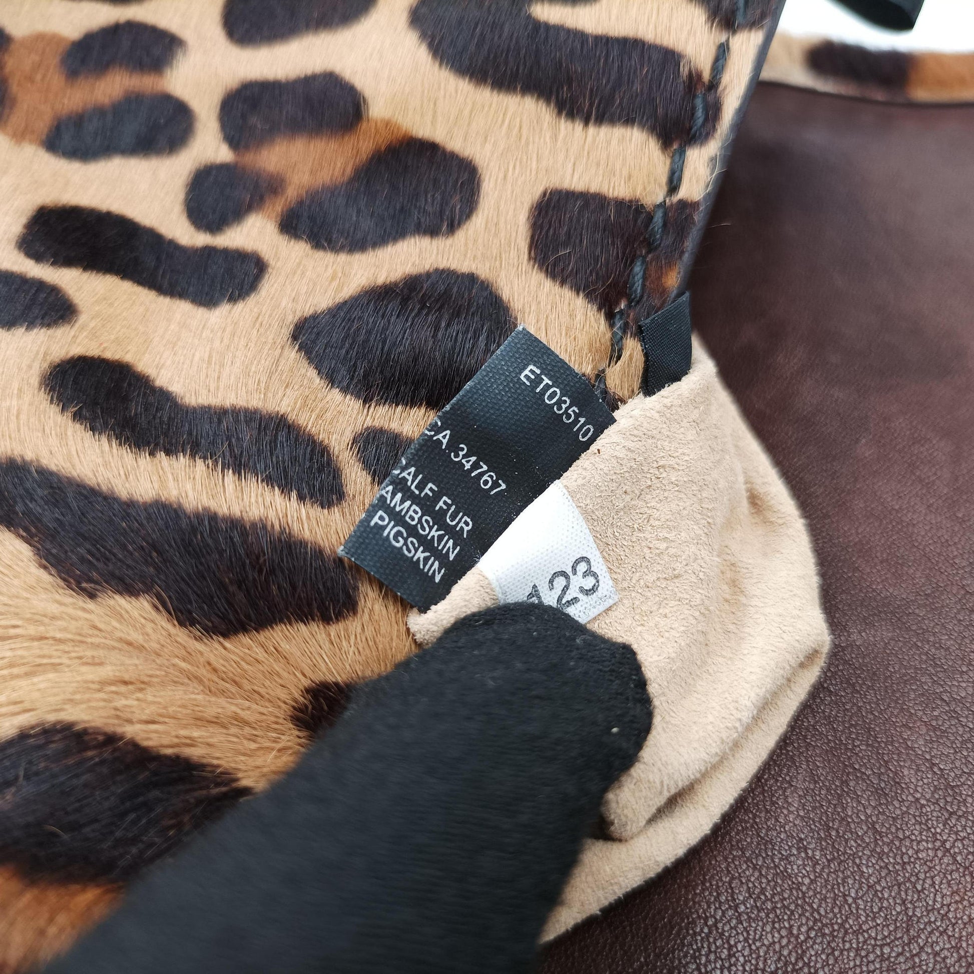 Leopard Print Brown×Multicolour ponyhair 123レオパード プリント ブラウン×マルチカラー ハラコ 123