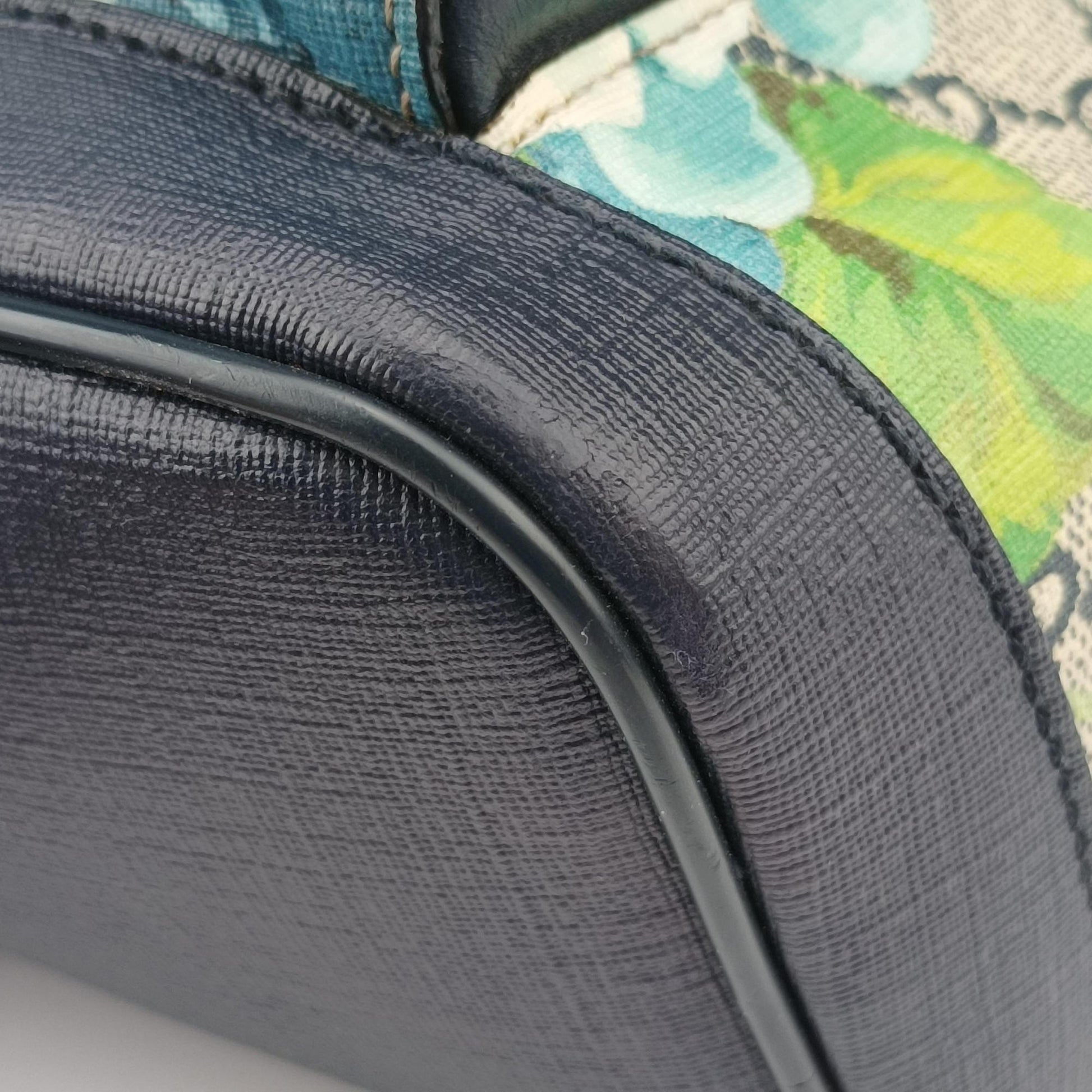 GG Blooms Beige×Navy×Multicolor PVC coated canvas 546327 B012373243GGブルームス ベージュ×ネイビー×マルチカラー PVCコーティングキャンバス 546327 B012373243