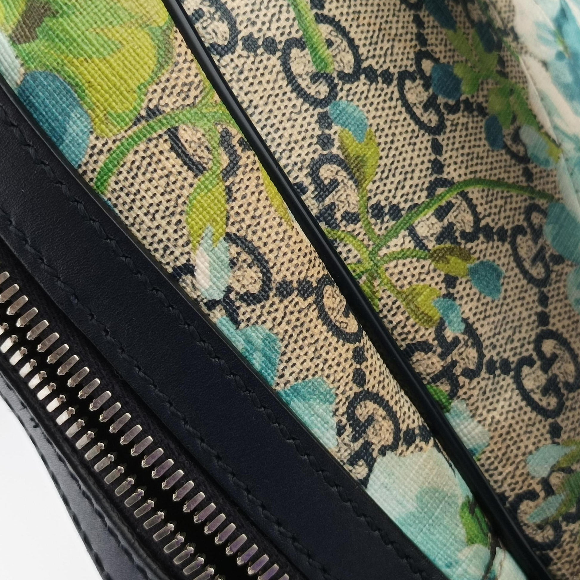 GG Blooms Beige×Navy×Multicolor PVC coated canvas 546327 B012373243GGブルームス ベージュ×ネイビー×マルチカラー PVCコーティングキャンバス 546327 B012373243