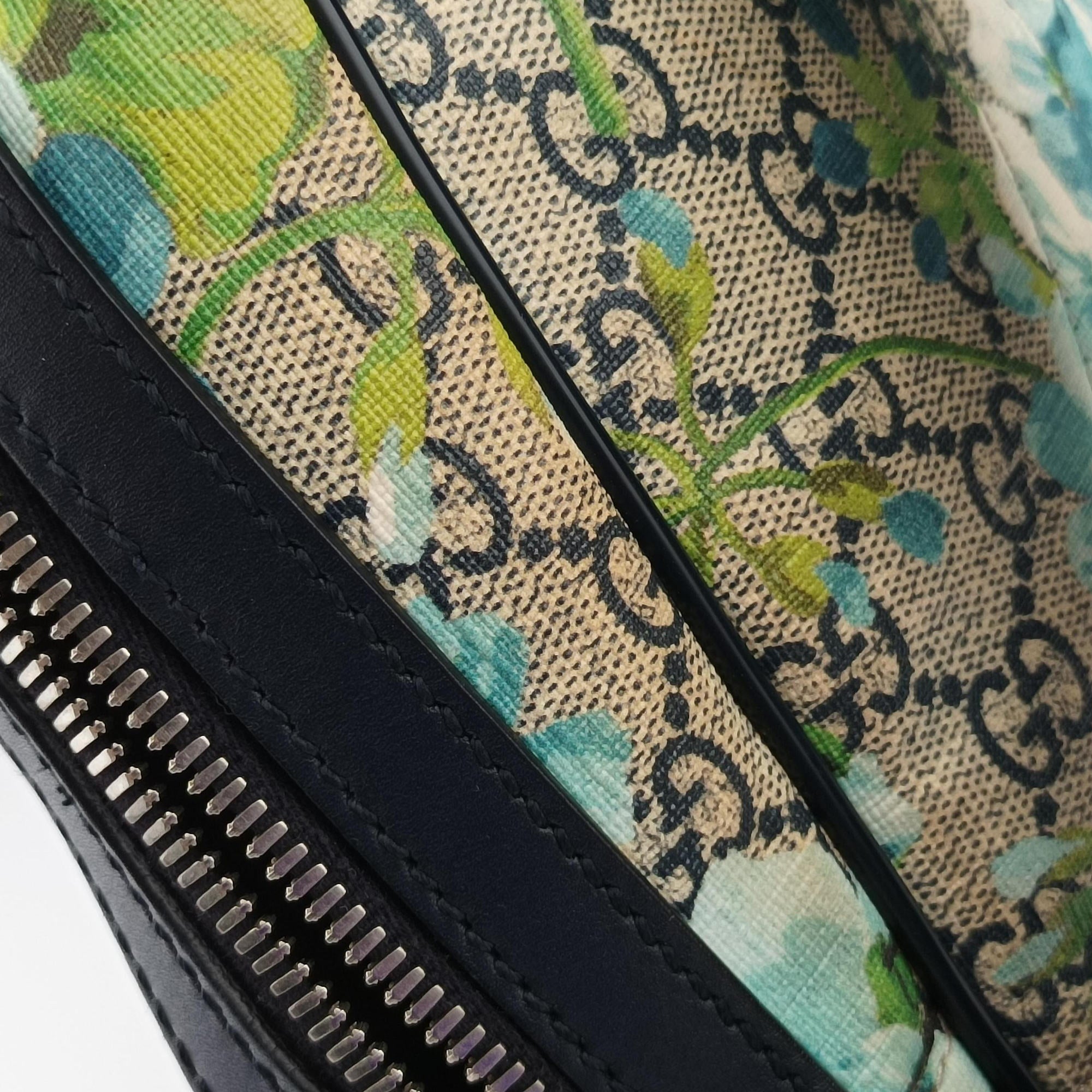 GG Blooms Beige×Navy×Multicolor PVC coated canvas 546327 B012373243GGブルームス ベージュ×ネイビー×マルチカラー PVCコーティングキャンバス 546327 B012373243