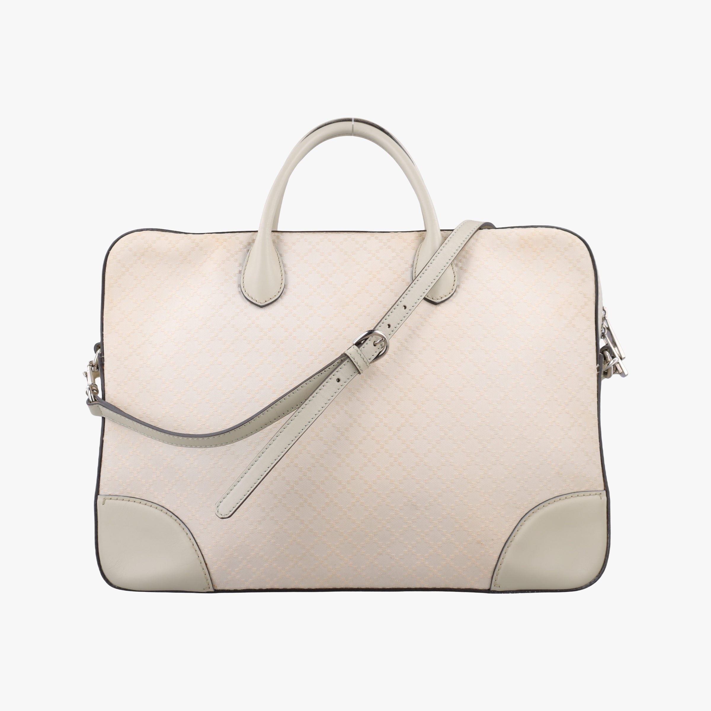 Bright Diamante White PVC coated canvas×Leather 285445 B011627009ブライトディアマンテ ホワイト PVCコーティングキャンバス×レザー 285445 B011627009