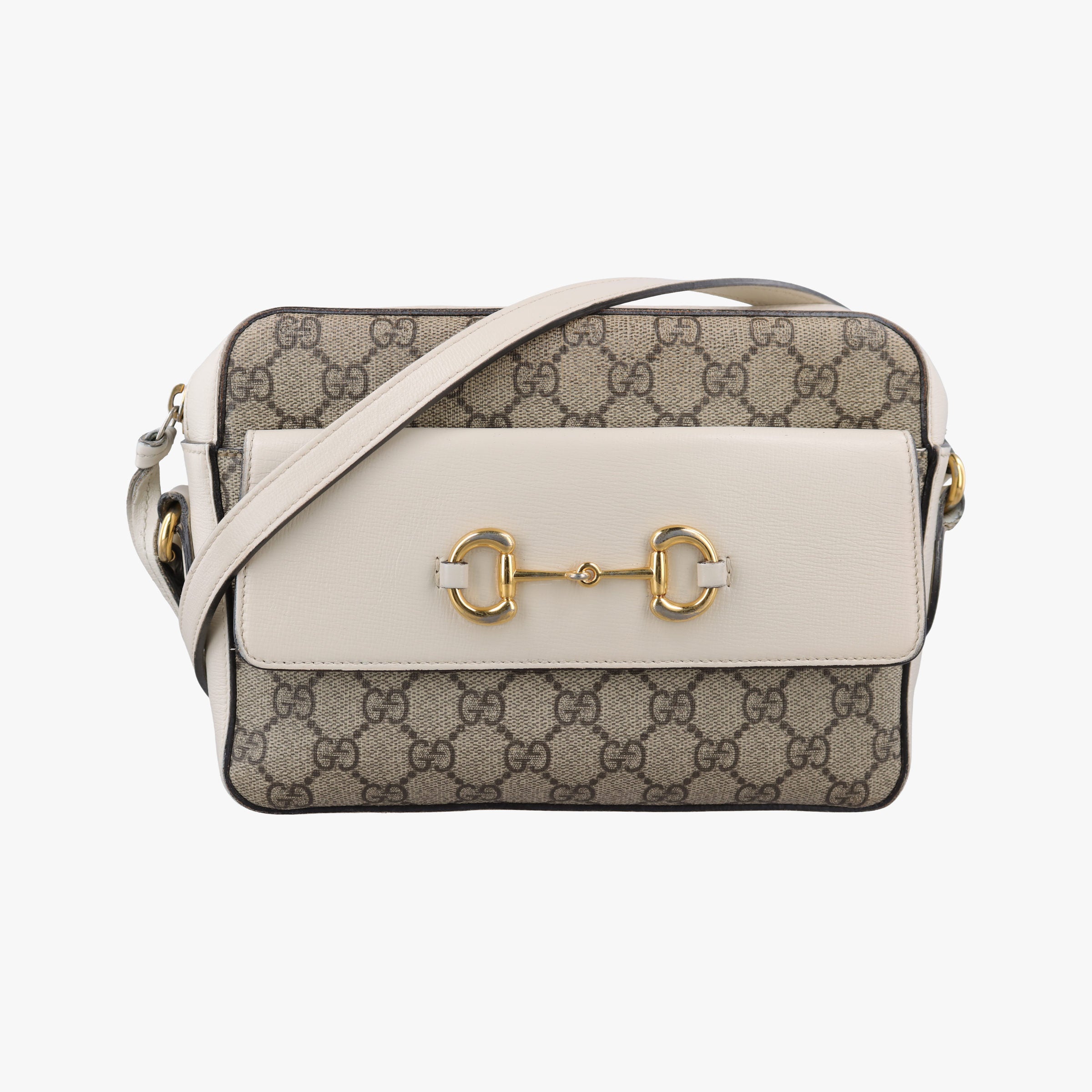Horsebit 1955 beige×white PVC coated canvas×Leather 645454 G035414152ホースビット 1955 ベージュ×ホワイト PVCコーティングキャンバス×レザー 645454 G035414152