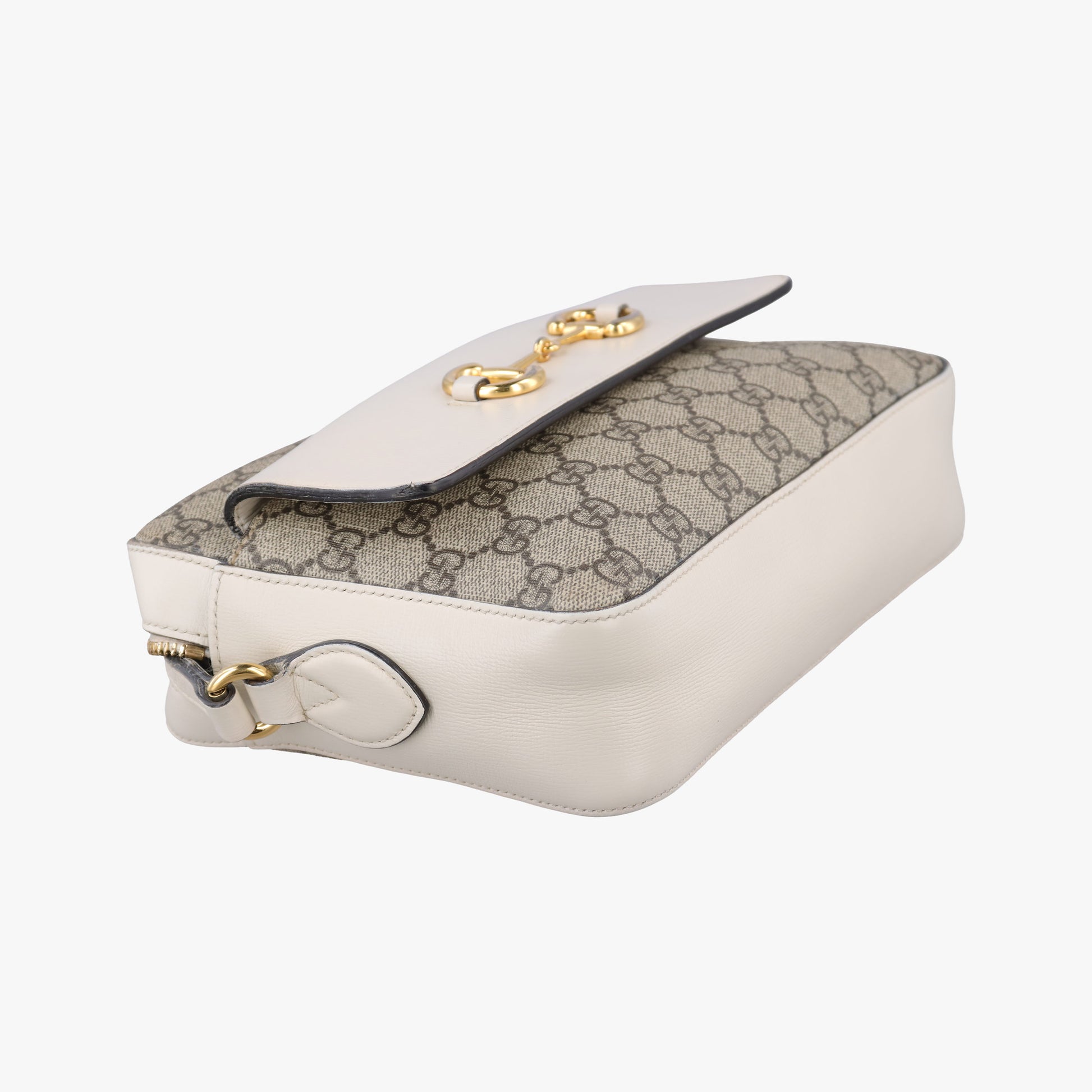 Horsebit 1955 beige×white PVC coated canvas×Leather 645454 G035414152ホースビット 1955 ベージュ×ホワイト PVCコーティングキャンバス×レザー 645454 G035414152