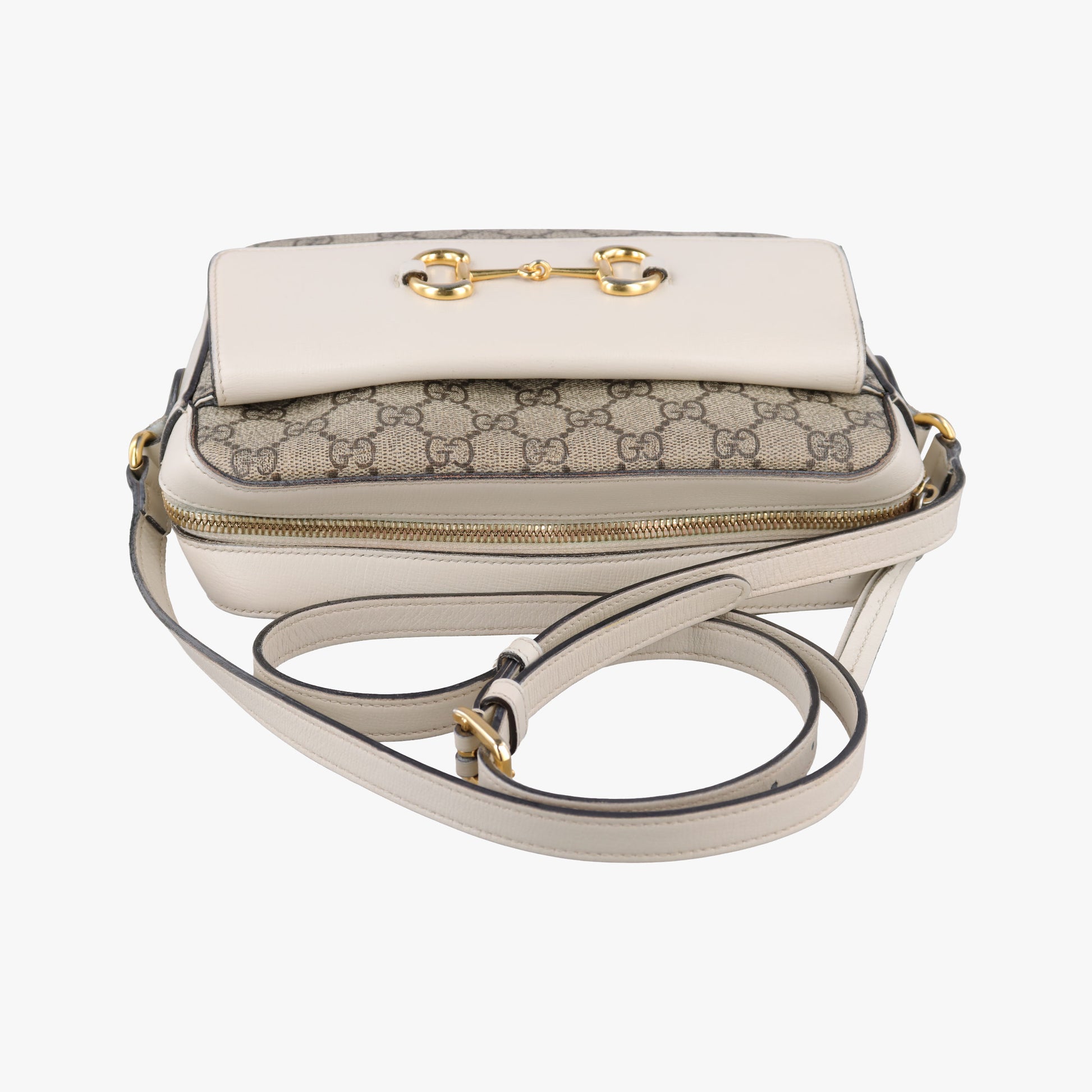 Horsebit 1955 beige×white PVC coated canvas×Leather 645454 G035414152ホースビット 1955 ベージュ×ホワイト PVCコーティングキャンバス×レザー 645454 G035414152