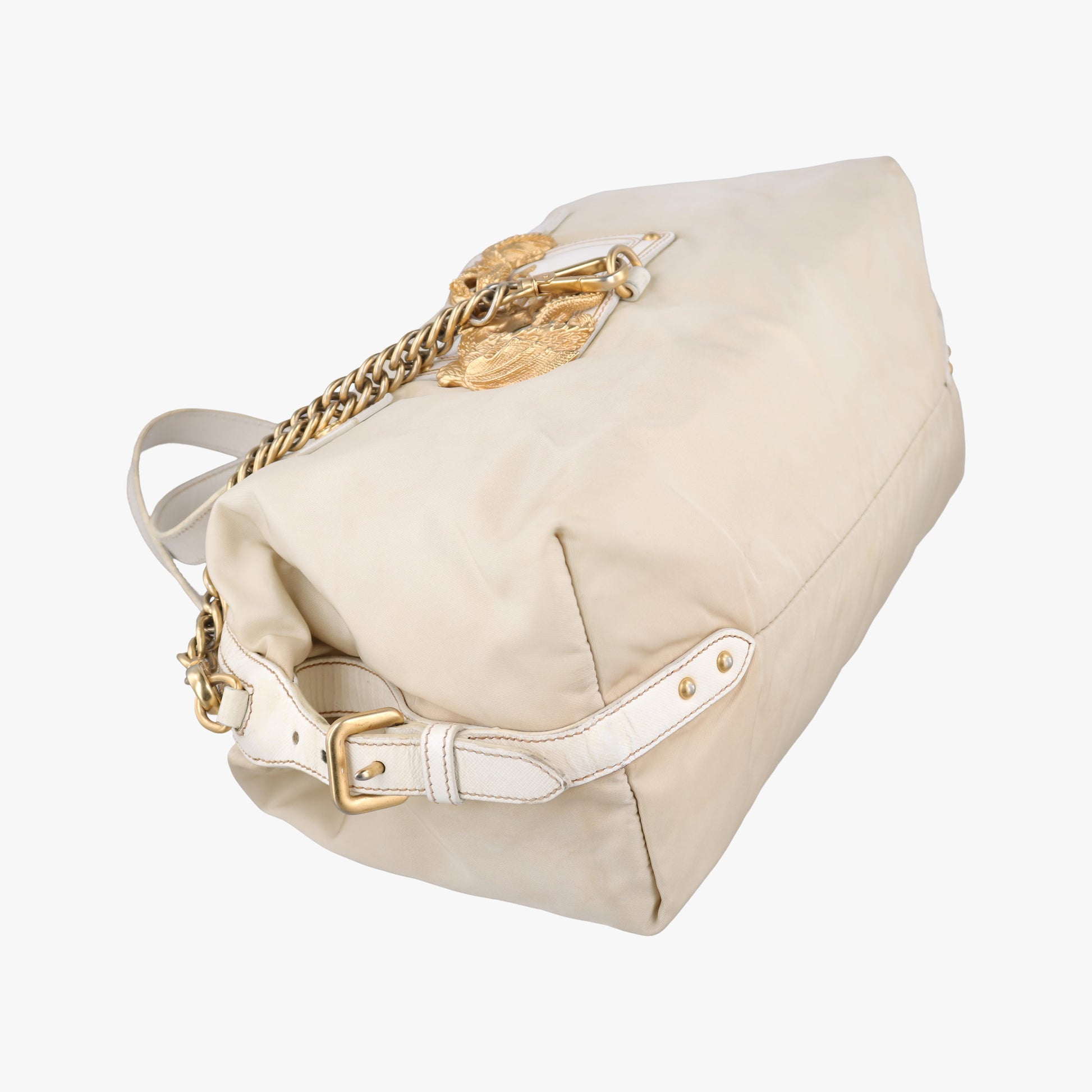 Animalier White Tessuto Nylon & Saffiano Leather 53アニマリエ ホワイト テスートナイロン / サフィアーノ 53