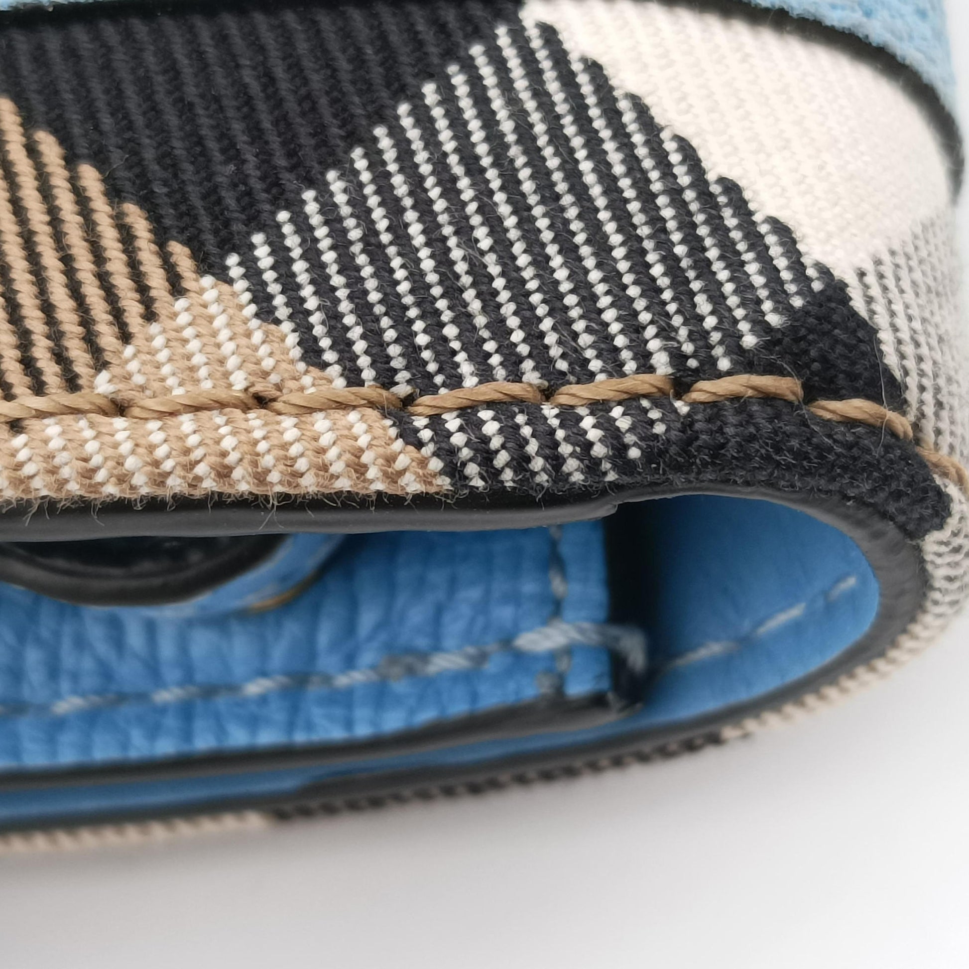 House Check Buckle Blue × Multicolor Canvas × Leather ROSCALB5SIBハウス チェック バックル ブルー × マルチカラー キャンバス × レザー ROSCALB5SIB