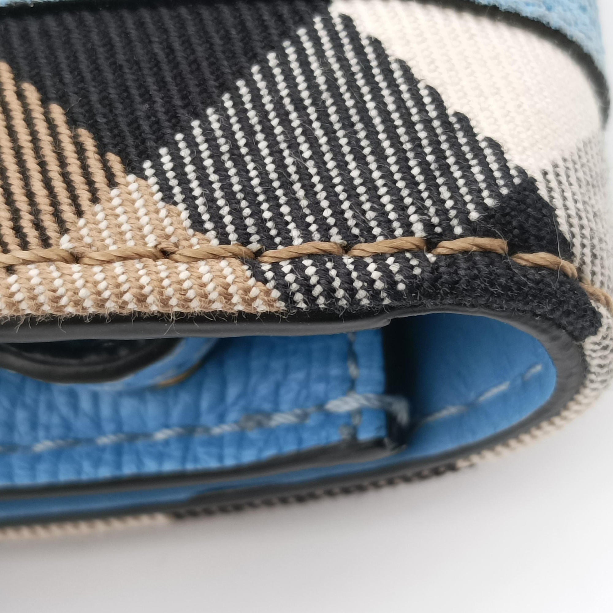 House Check Buckle Blue × Multicolor Canvas × Leather ROSCALB5SIBハウス チェック バックル ブルー × マルチカラー キャンバス × レザー ROSCALB5SIB