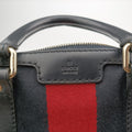 Sherry Line navy×red×beige canvas×leather 247205 I7197342シェリーライン ネイビー×レッド×ベージュ キャンバス×レザー 247205 I7197342