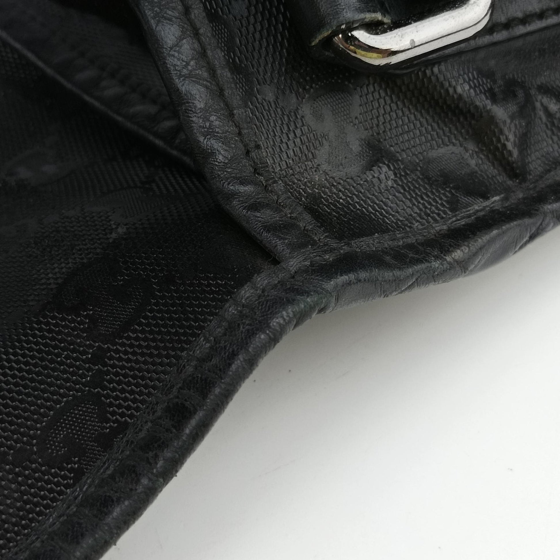 GG Imprime Messenger Black PVC coated canvas 201725 A8533965GGインプリメ メッセンジャー ブラック PVCコーティングキャンバス 201725 A8533965