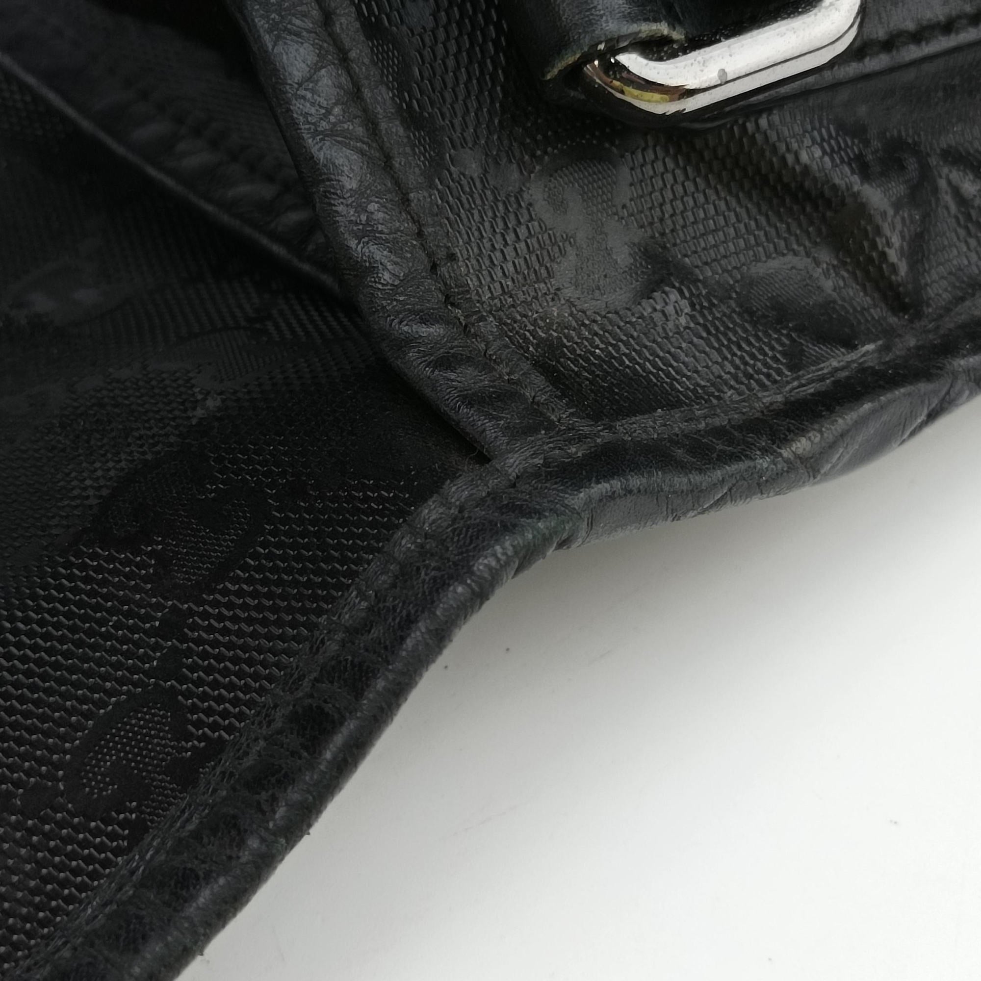 GG Imprime Messenger Black PVC coated canvas 201725 A8533965GGインプリメ メッセンジャー ブラック PVCコーティングキャンバス 201725 A8533965
