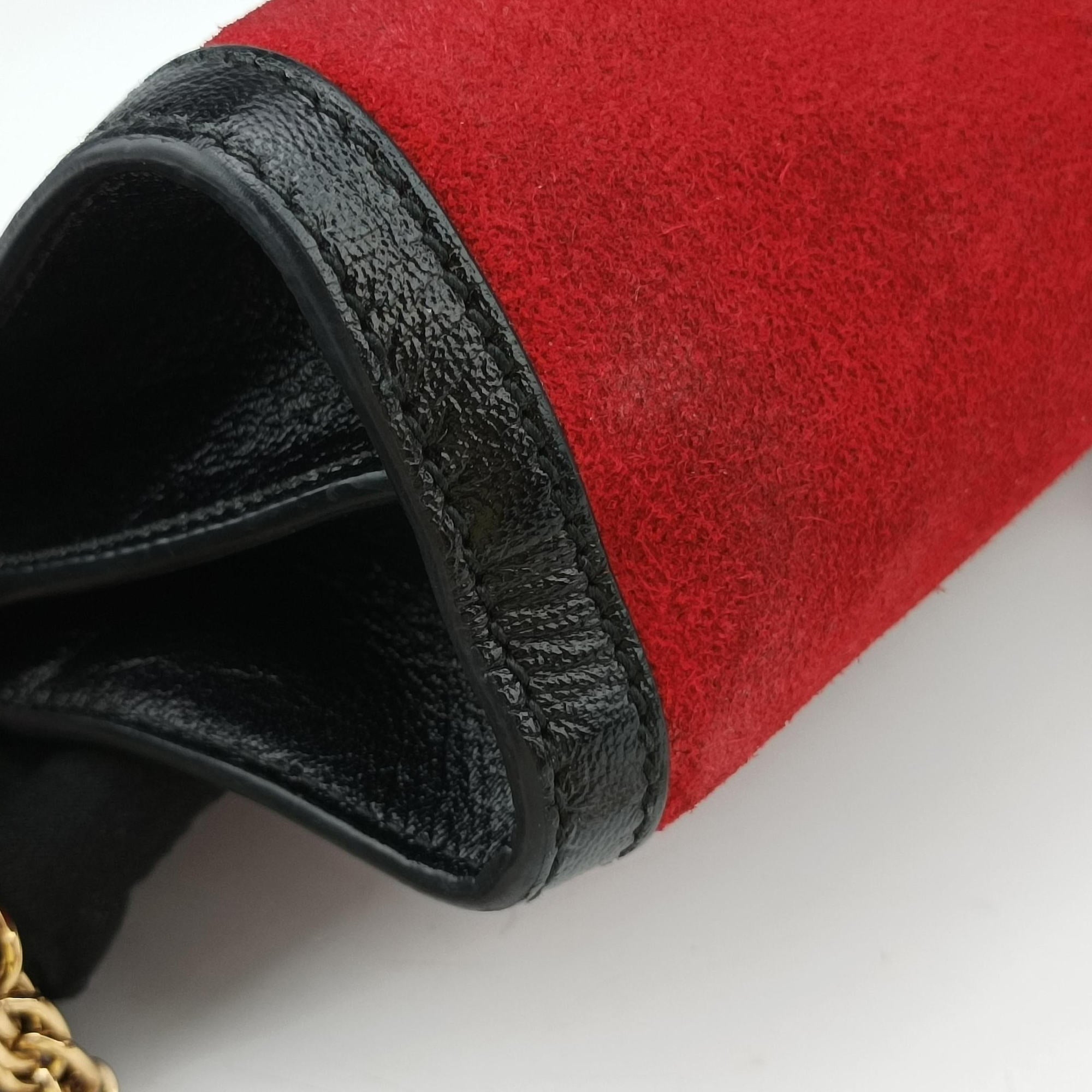 Ophidia Red×Black Suede×leather 503877 F024128585オフィディア レッド×ブラック スエード×レザー 503877 F024128585