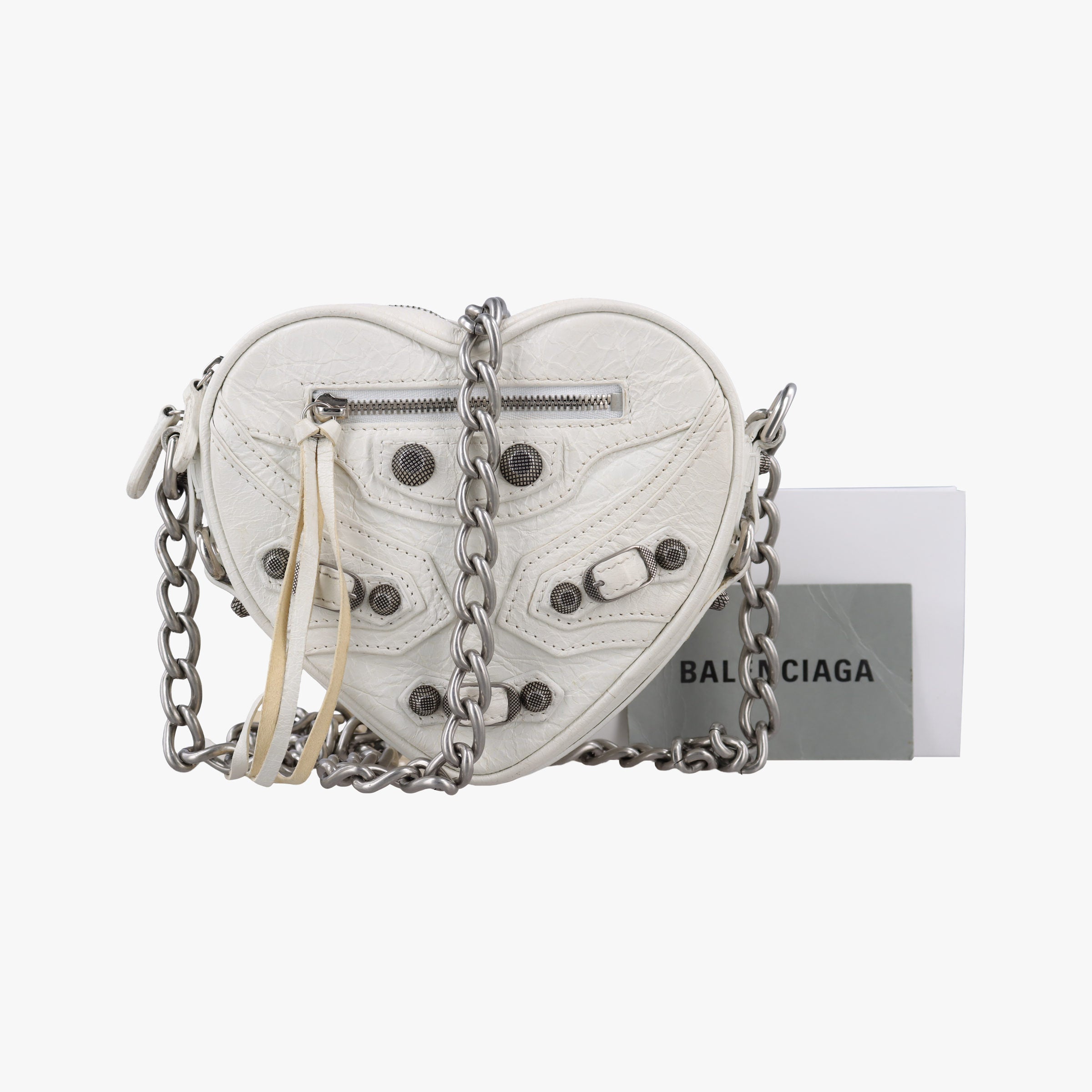 Le Cagole Heart Mini White lambskin 722781.9104.P.584046ル カゴーレ ハートミニ ホワイト ラムスキン 722781.9104.P.584046