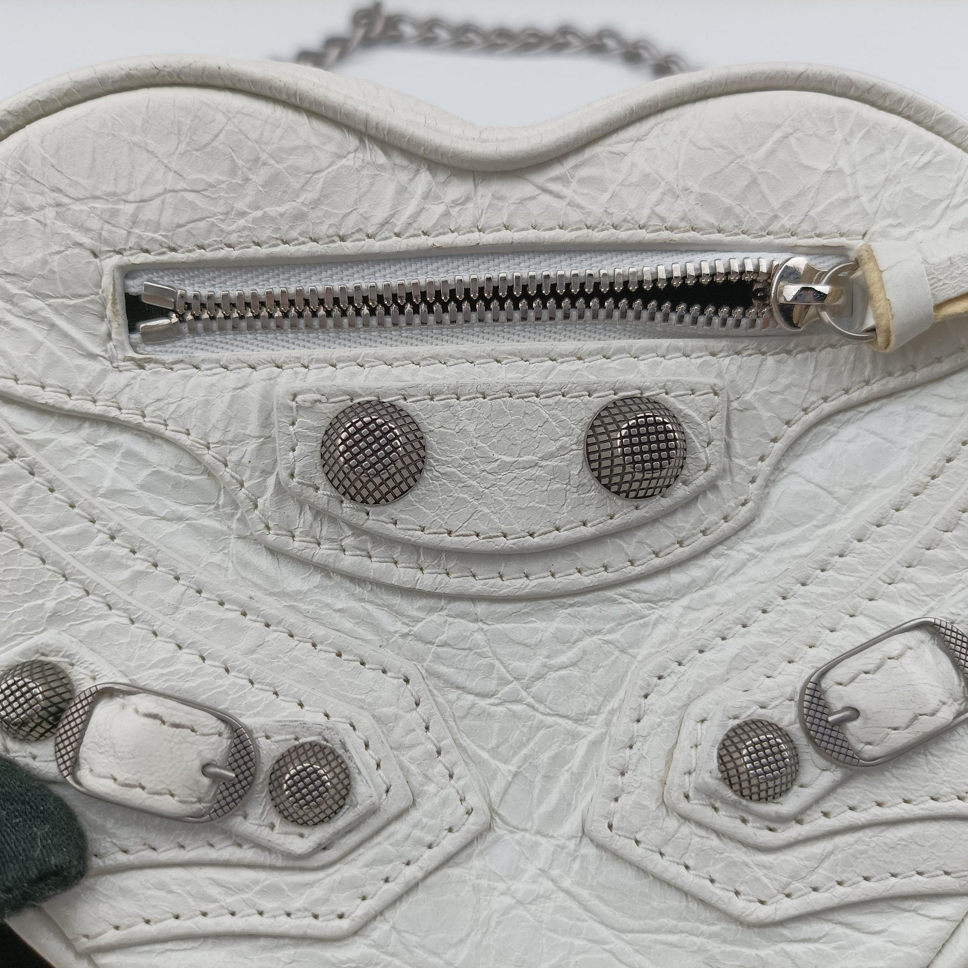 Le Cagole Heart Mini White lambskin 722781.9104.P.584046ル カゴーレ ハートミニ ホワイト ラムスキン 722781.9104.P.584046