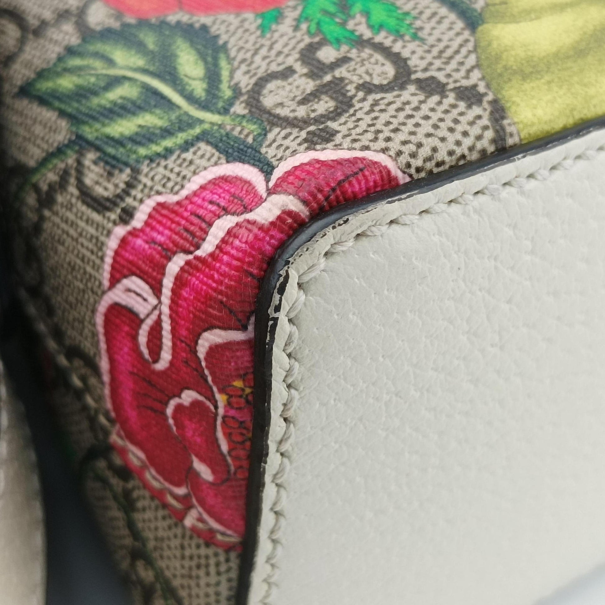 Ophidia beige×multi PVC coated canvas×Leather 499621 D030343691オフィディア ベージュ×マルチ PVCコーティングキャンバス×レザー 499621 D030343691