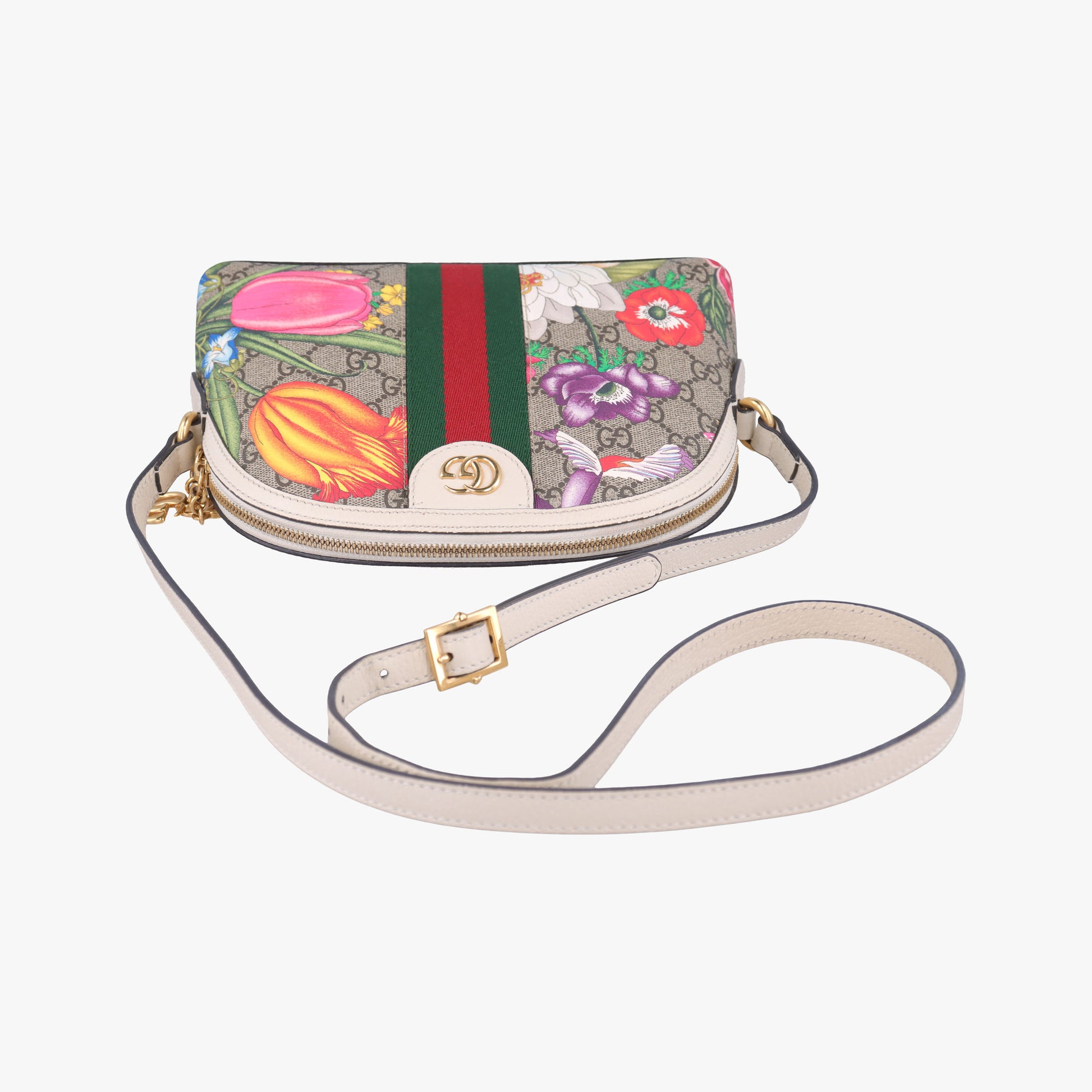 Ophidia beige×multi PVC coated canvas×Leather 499621 D030343691オフィディア ベージュ×マルチ PVCコーティングキャンバス×レザー 499621 D030343691