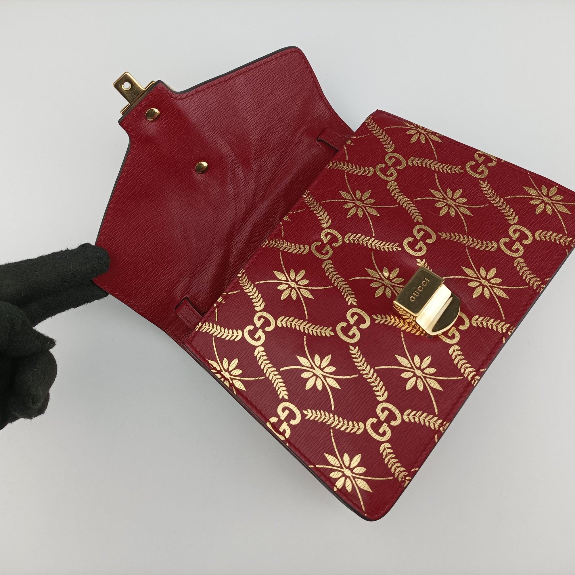 Sylvie red×Multicolour Leather 470270 I032590880シルヴィ レッド×マルチカラー レザー 470270 I032590880