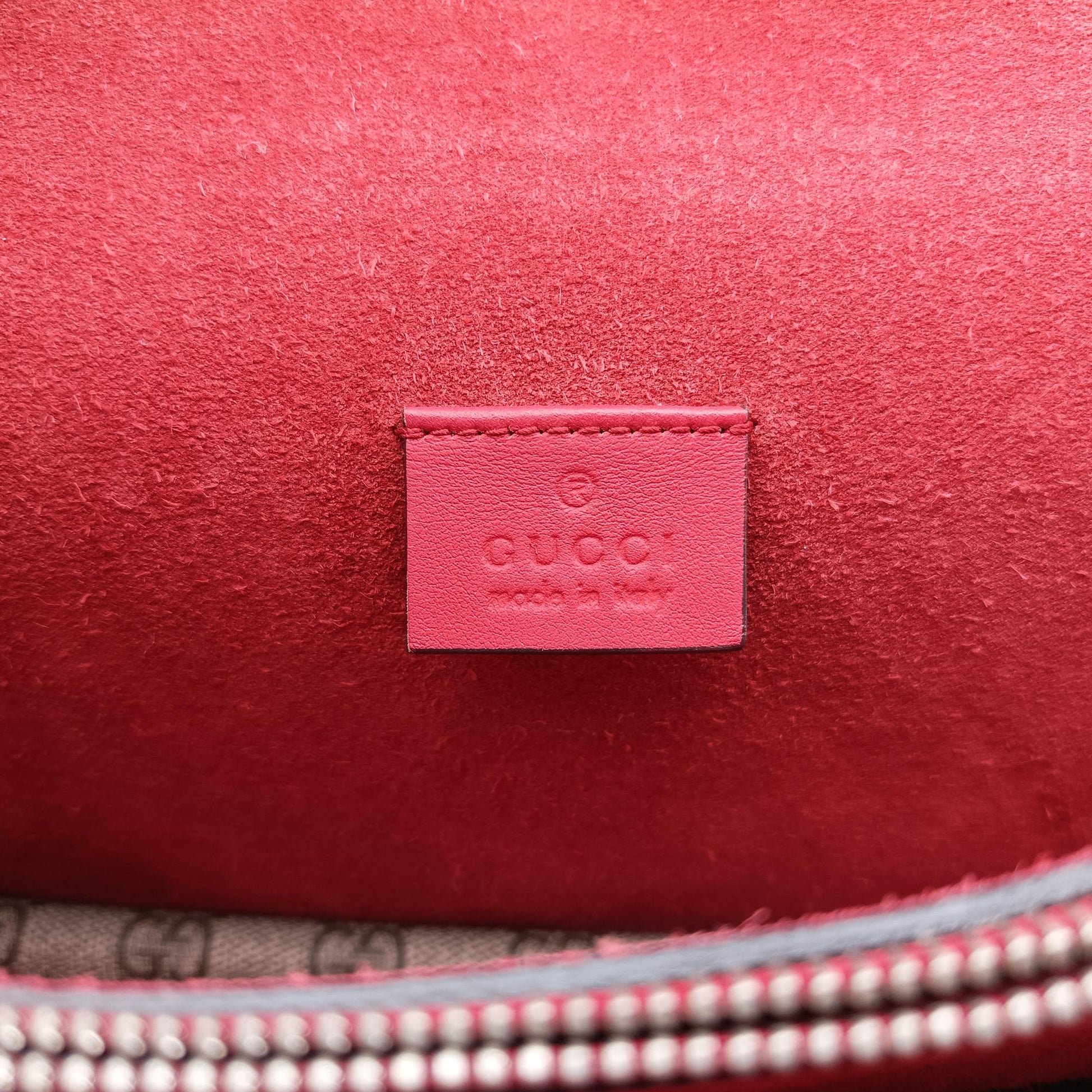 Dionysus beige×red PVC coated canvas x Suede 400249 F023748769ディオニュソス ベージュ×レッド PVCコーティングキャンバスxスエード 400249 F023748769