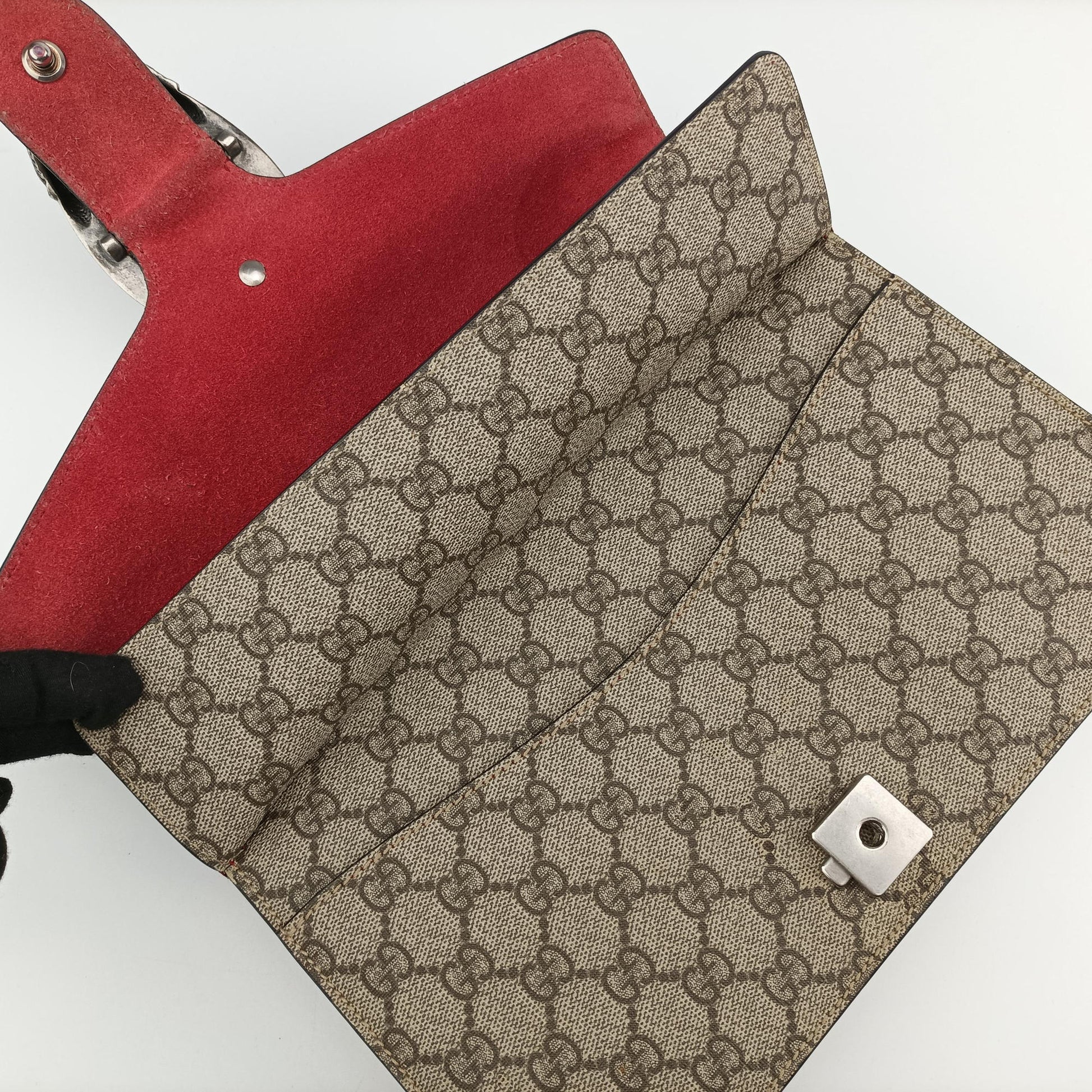 Dionysus beige×red PVC coated canvas x Suede 400249 F023748769ディオニュソス ベージュ×レッド PVCコーティングキャンバスxスエード 400249 F023748769