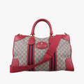 Soft GG Supreme Courrier Duffle Beige × Red PVC coated canvas×Leather 459311 F021128197ソフトGGスプリーム クーリエ ダッフル ベージュ × レッド PVCコーティングキャンバス×レザー 459311 F021128197