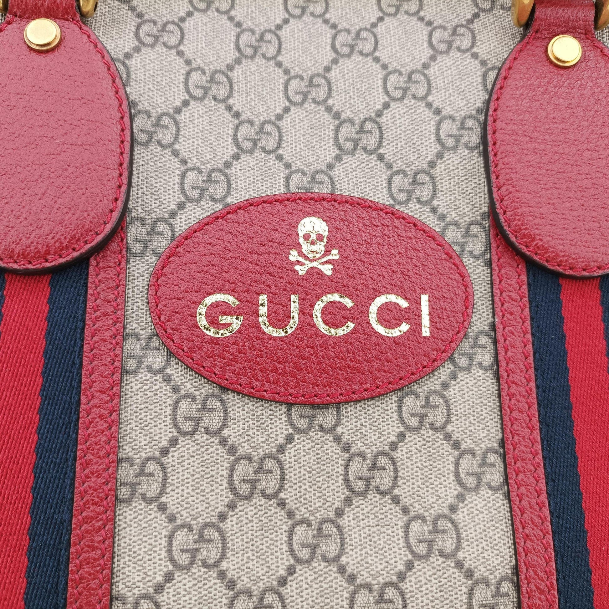 Soft GG Supreme Courrier Duffle Beige × Red PVC coated canvas×Leather 459311 F021128197ソフトGGスプリーム クーリエ ダッフル ベージュ × レッド PVCコーティングキャンバス×レザー 459311 F021128197