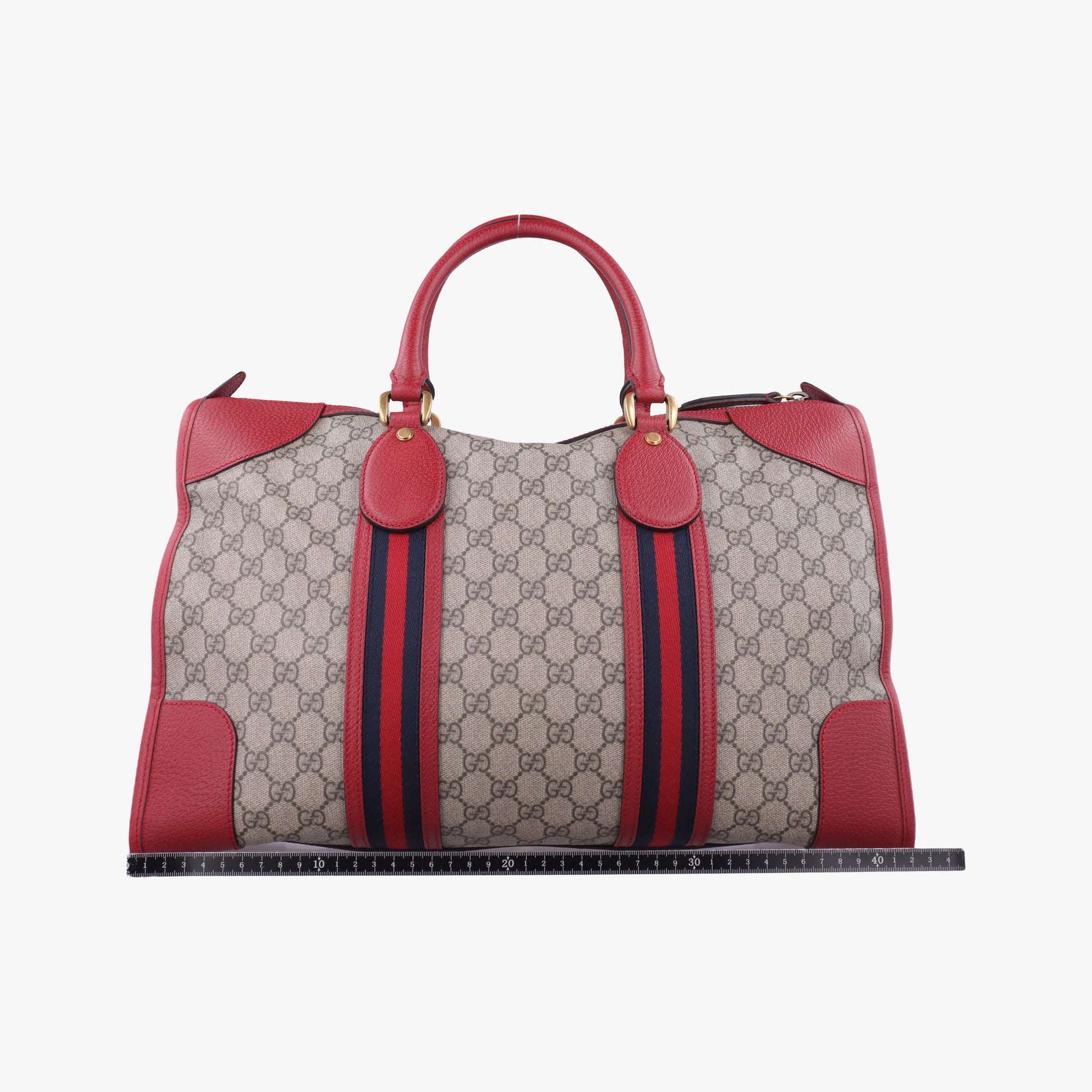 Soft GG Supreme Courrier Duffle Beige × Red PVC coated canvas×Leather 459311 F021128197ソフトGGスプリーム クーリエ ダッフル ベージュ × レッド PVCコーティングキャンバス×レザー 459311 F021128197