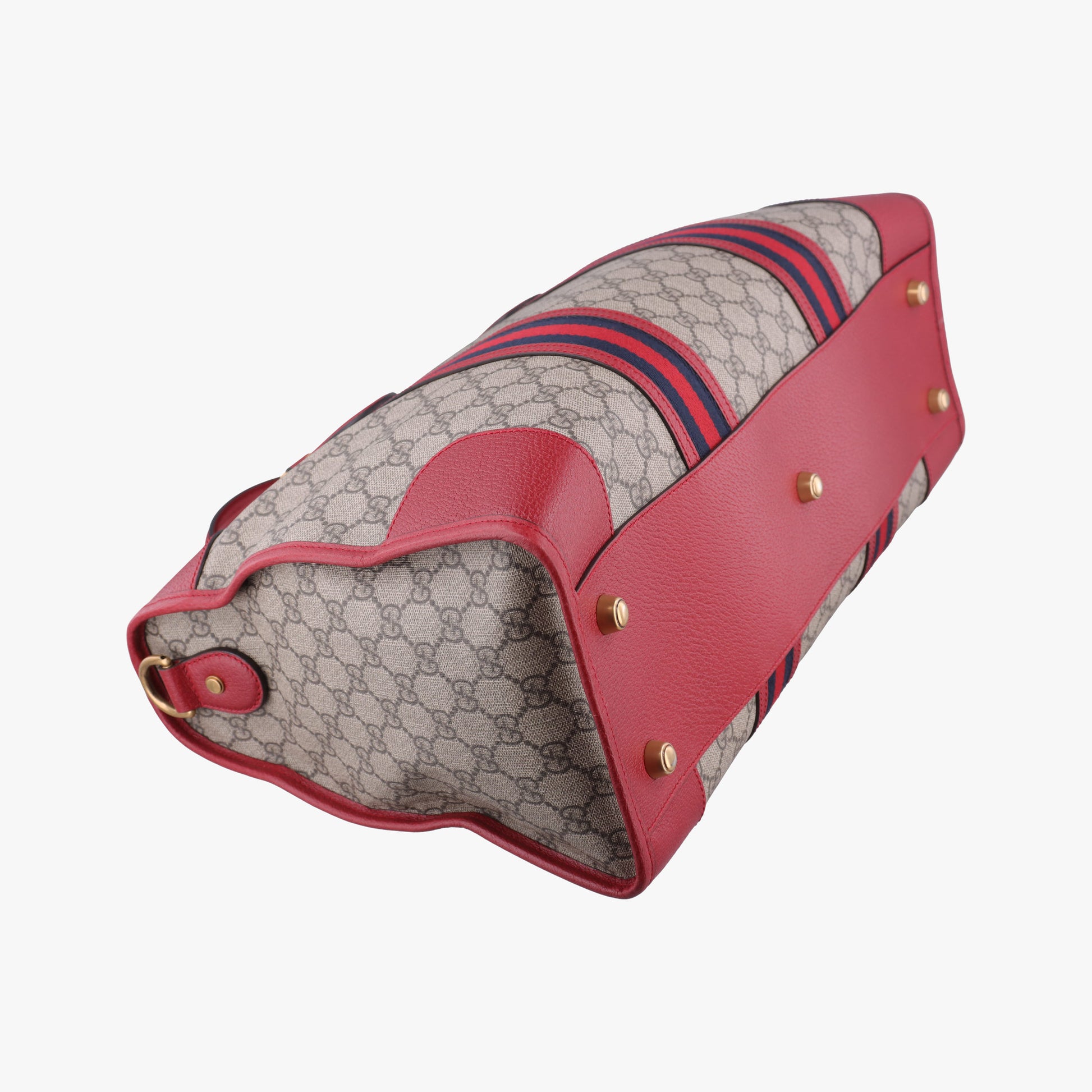 Soft GG Supreme Courrier Duffle Beige × Red PVC coated canvas×Leather 459311 F021128197ソフトGGスプリーム クーリエ ダッフル ベージュ × レッド PVCコーティングキャンバス×レザー 459311 F021128197