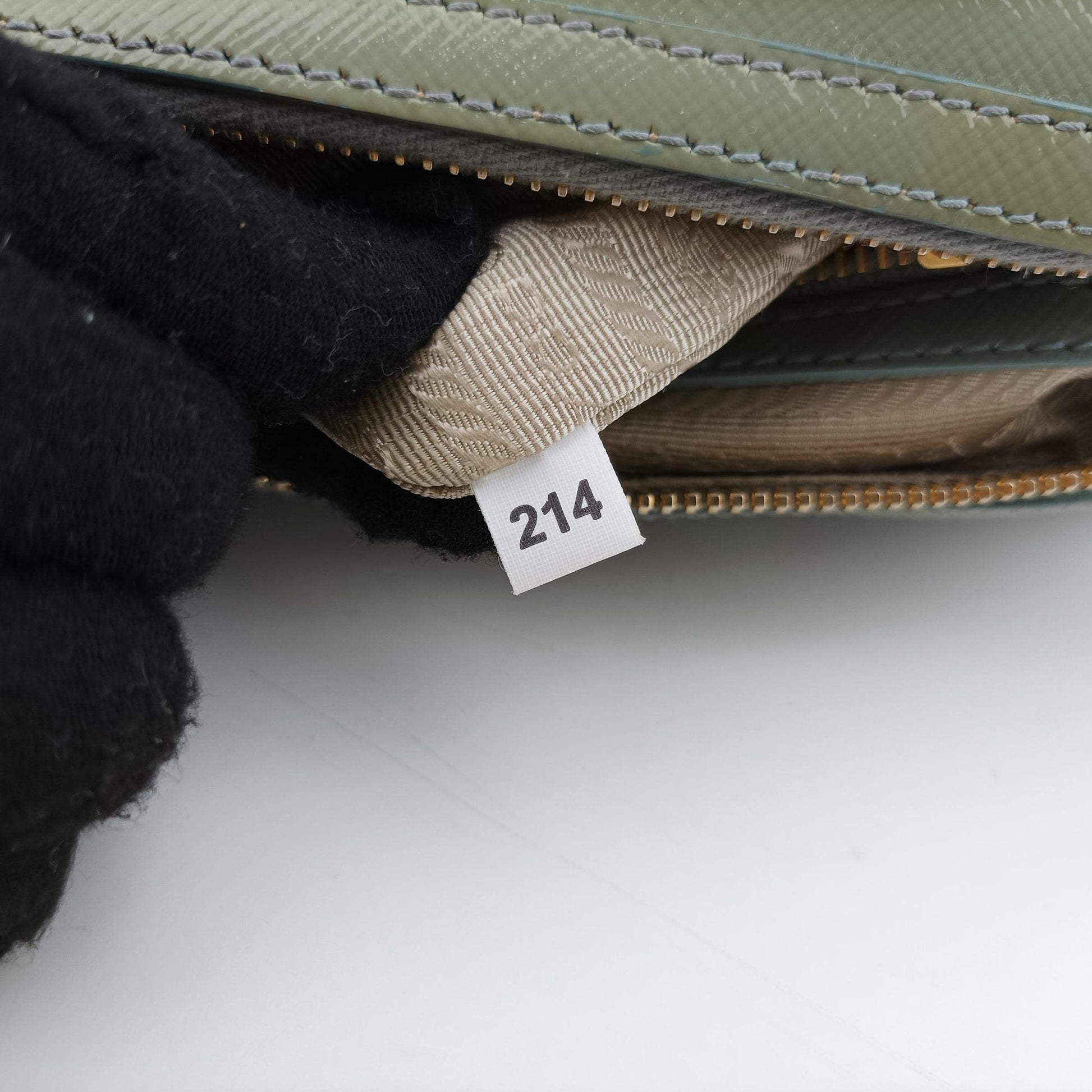 Bowling Bag Green Patent SAFFIANO Leather BL0797 214ボウリングバッグ グリーン パテント サフィアーノレザー BL0797 214