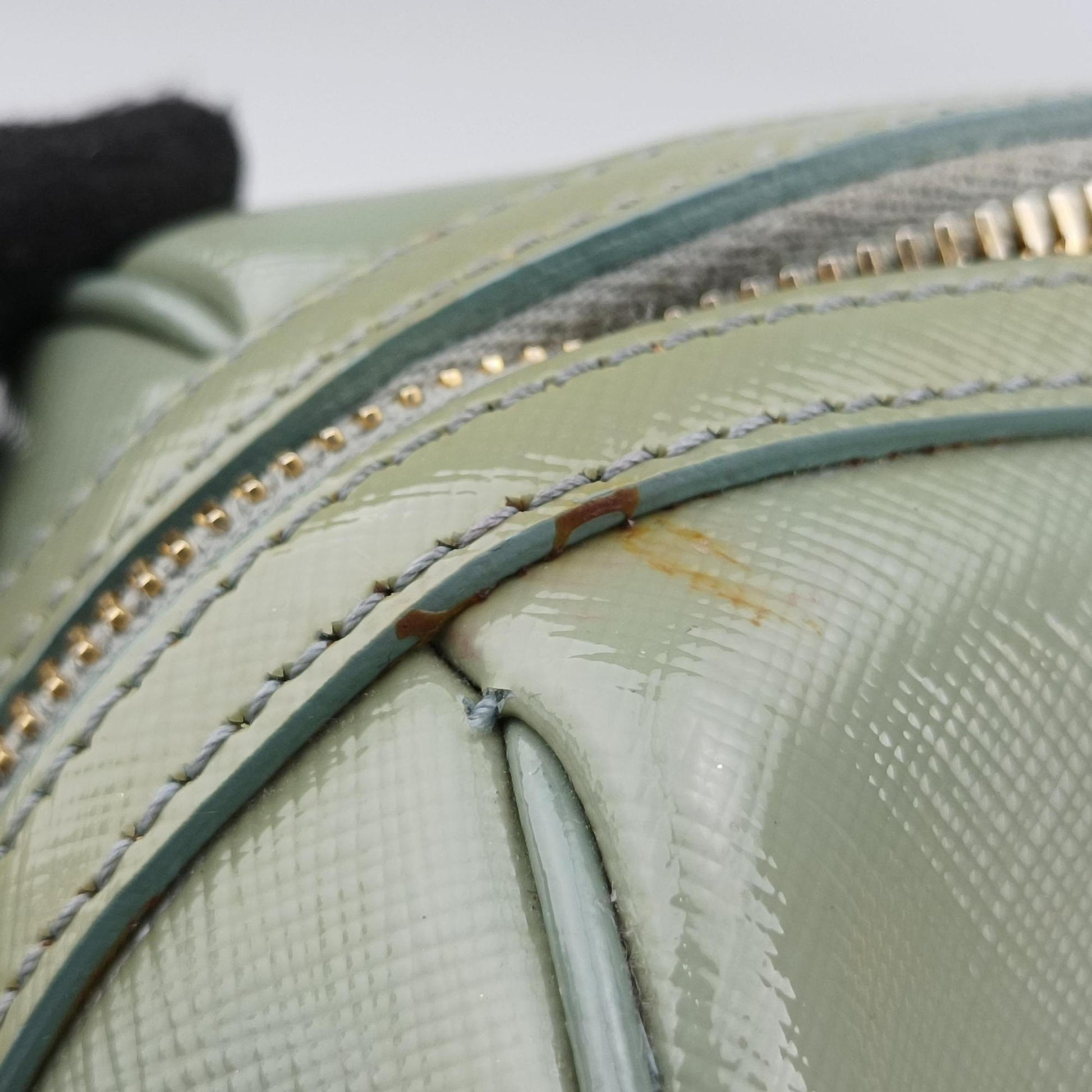 Bowling Bag Green Patent SAFFIANO Leather BL0797 214ボウリングバッグ グリーン パテント サフィアーノレザー BL0797 214