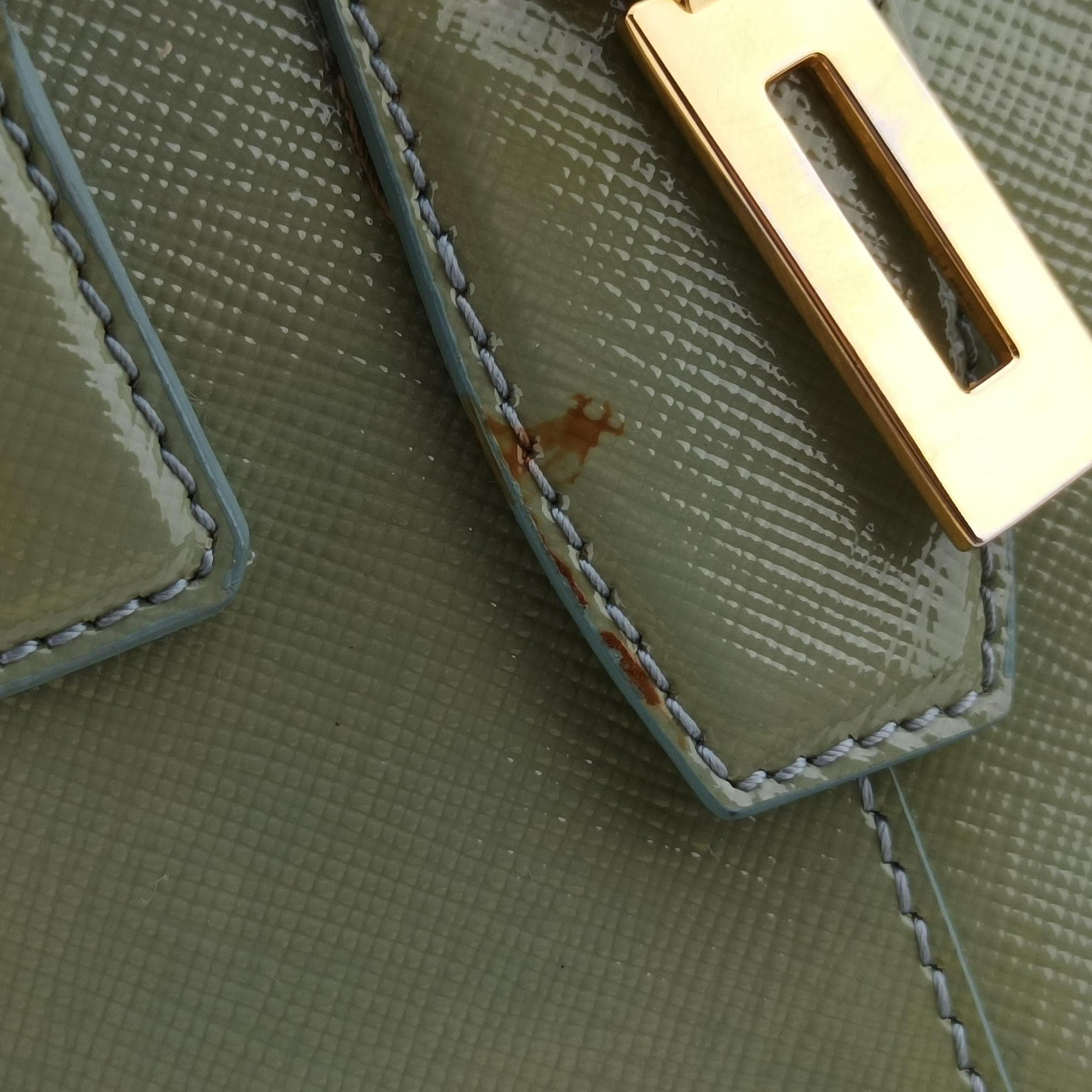 Bowling Bag Green Patent SAFFIANO Leather BL0797 214ボウリングバッグ グリーン パテント サフィアーノレザー BL0797 214