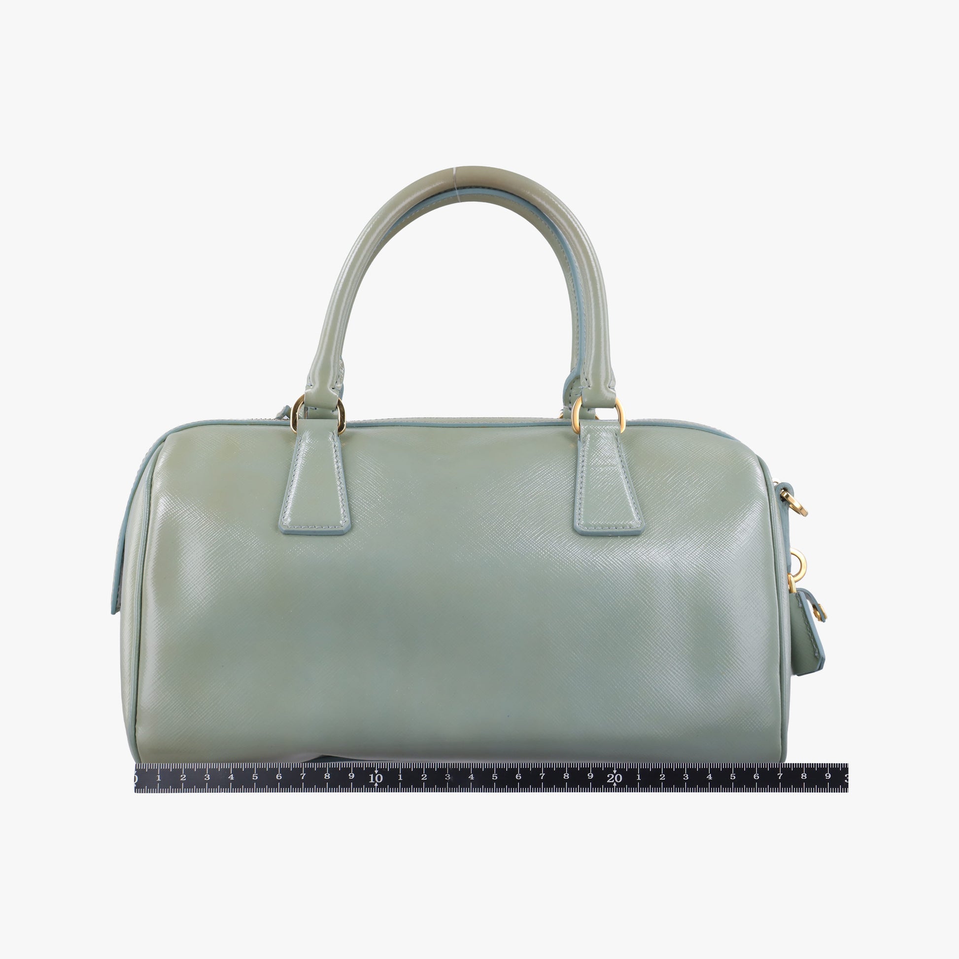 Bowling Bag Green Patent SAFFIANO Leather BL0797 214ボウリングバッグ グリーン パテント サフィアーノレザー BL0797 214