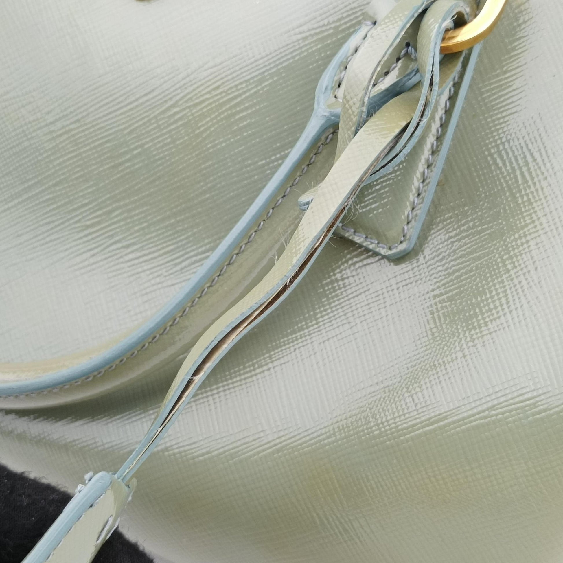 Bowling Bag Green Patent SAFFIANO Leather BL0797 214ボウリングバッグ グリーン パテント サフィアーノレザー BL0797 214