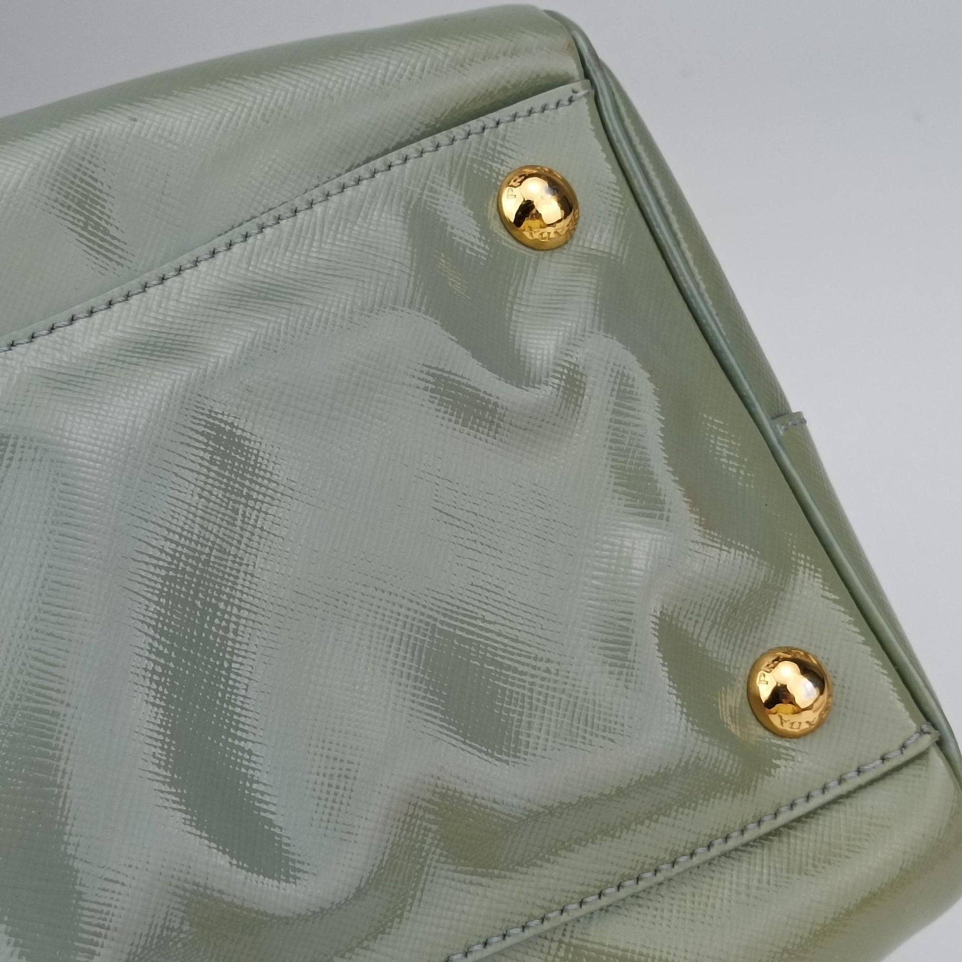 Bowling Bag Green Patent SAFFIANO Leather BL0797 214ボウリングバッグ グリーン パテント サフィアーノレザー BL0797 214