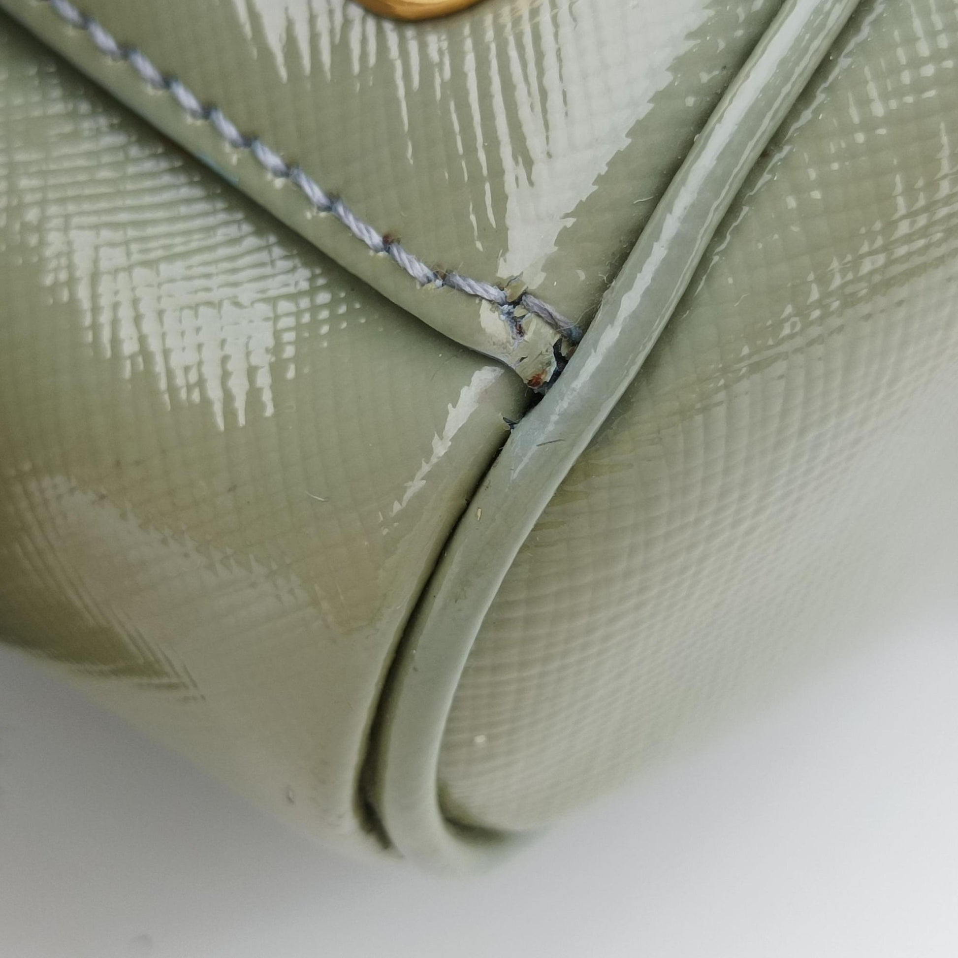 Bowling Bag Green Patent SAFFIANO Leather BL0797 214ボウリングバッグ グリーン パテント サフィアーノレザー BL0797 214