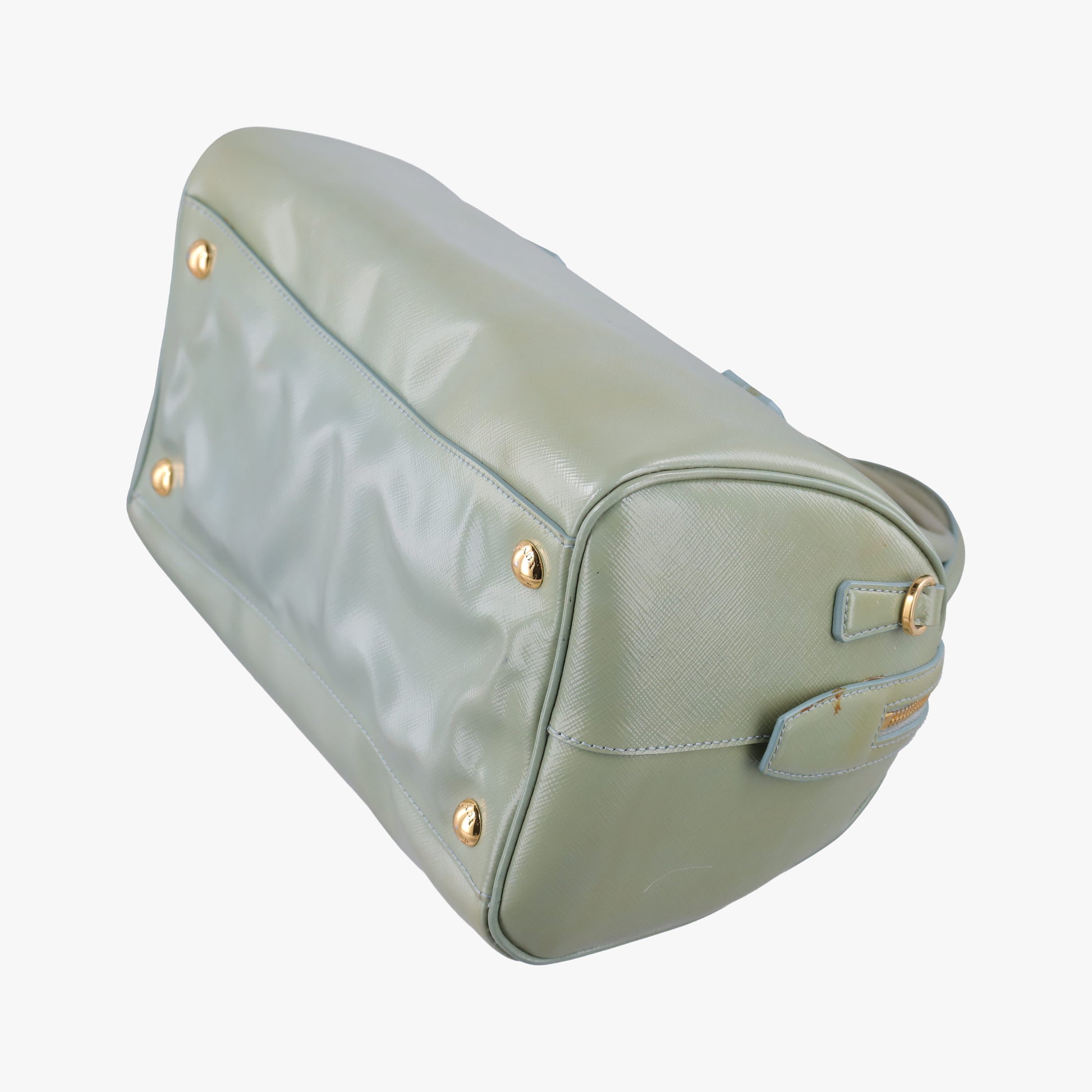 Bowling Bag Green Patent SAFFIANO Leather BL0797 214ボウリングバッグ グリーン パテント サフィアーノレザー BL0797 214