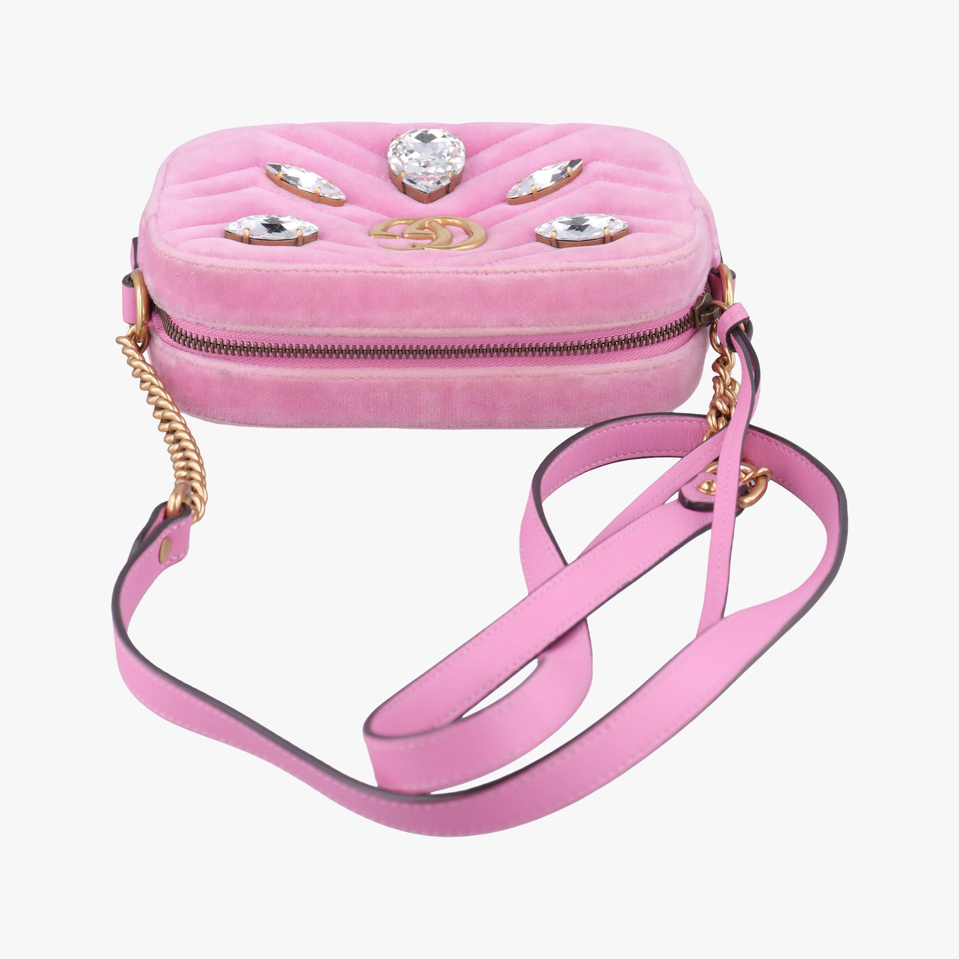 GG Marmont Pink velour 448065 I023189020GGマーモント ピンク ベロア 448065 I023189020