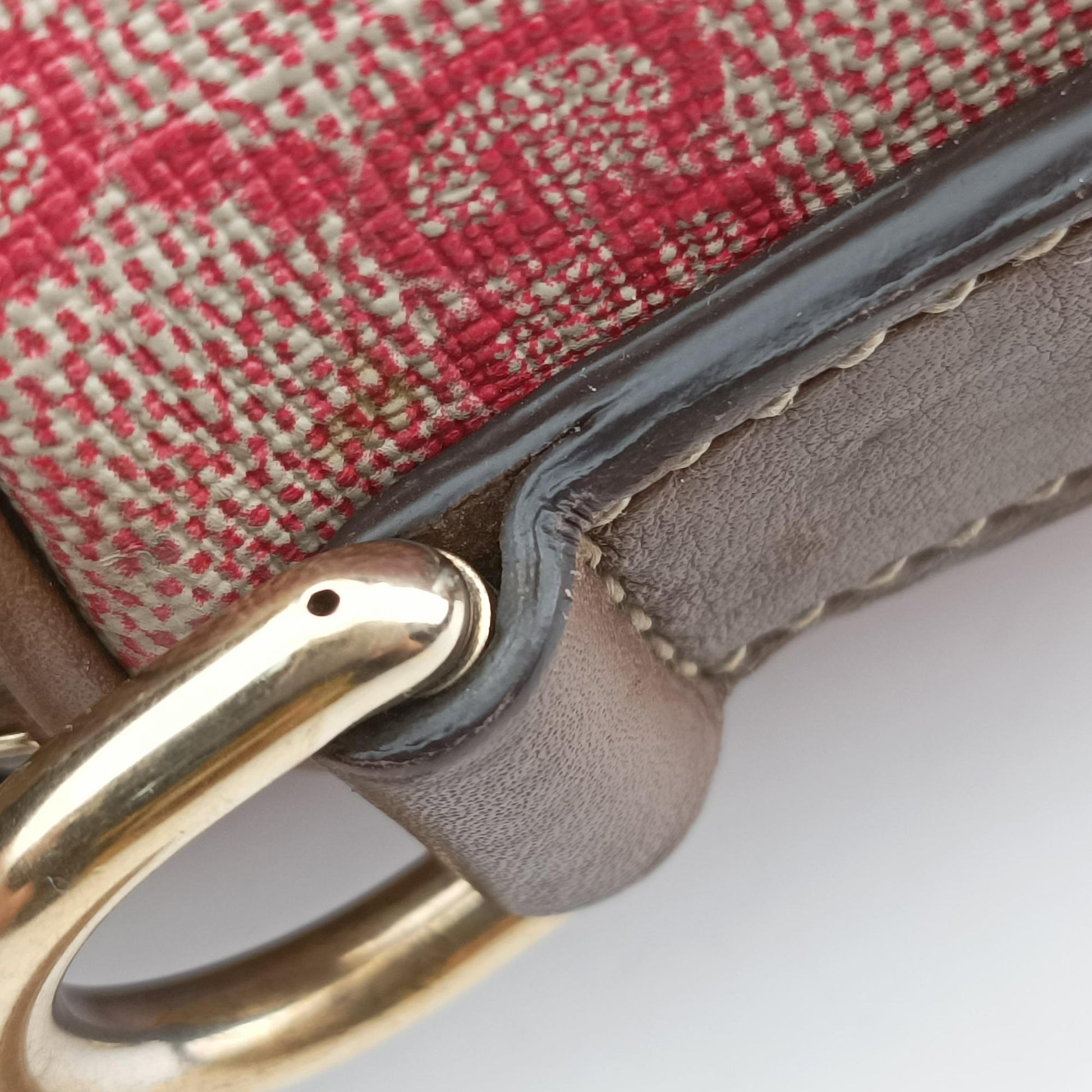 Microguccissima Joy Red×Brown Coated canvas×Leather 322231 I014381574マイクログッチシマ レッド×ブラウン コーティングキャンバスx レザー 322231 I014381574