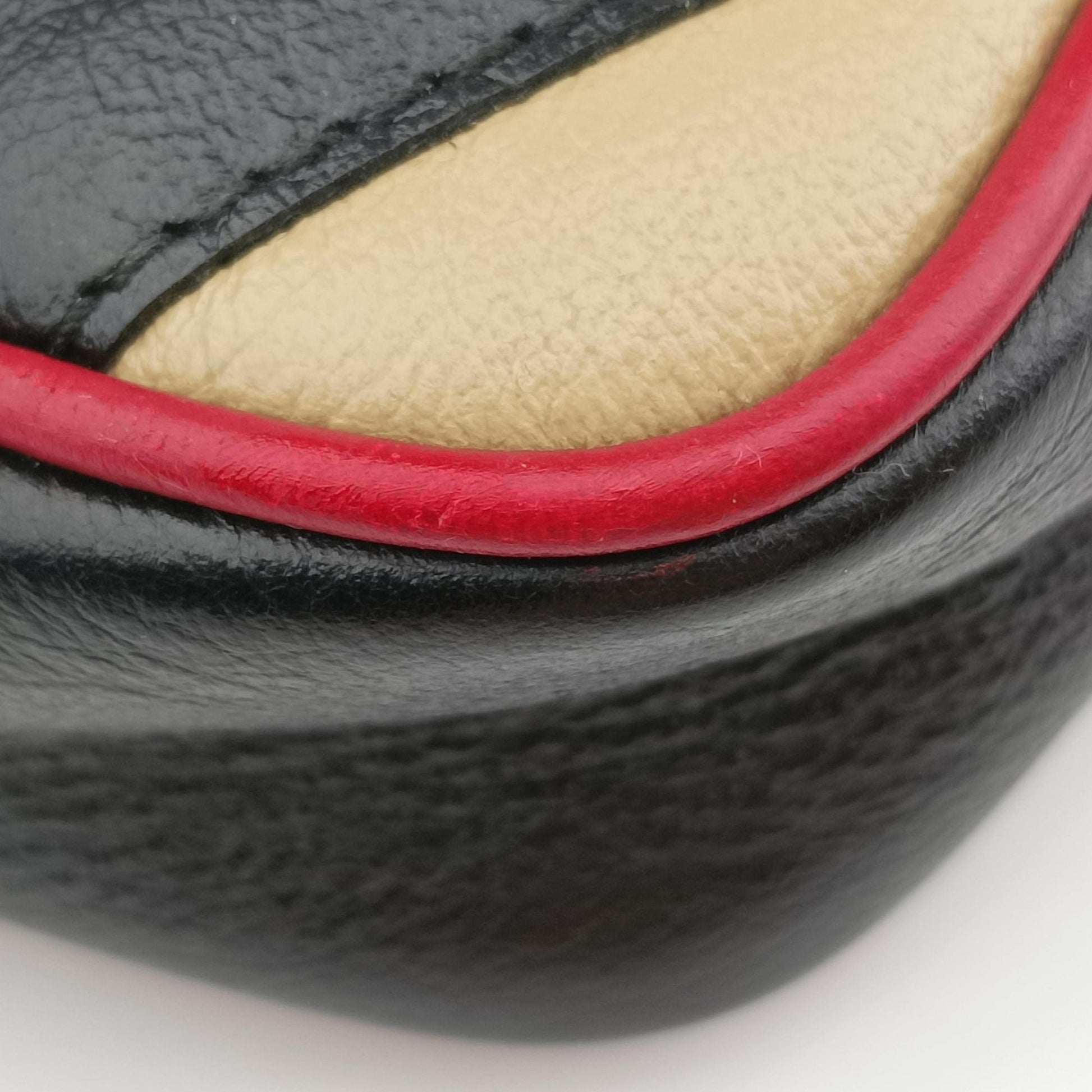 GG Marmont Black×Beige×Red Leather 574969 GGマーモント ブラック×ベージュ×レッド レザー 574969 