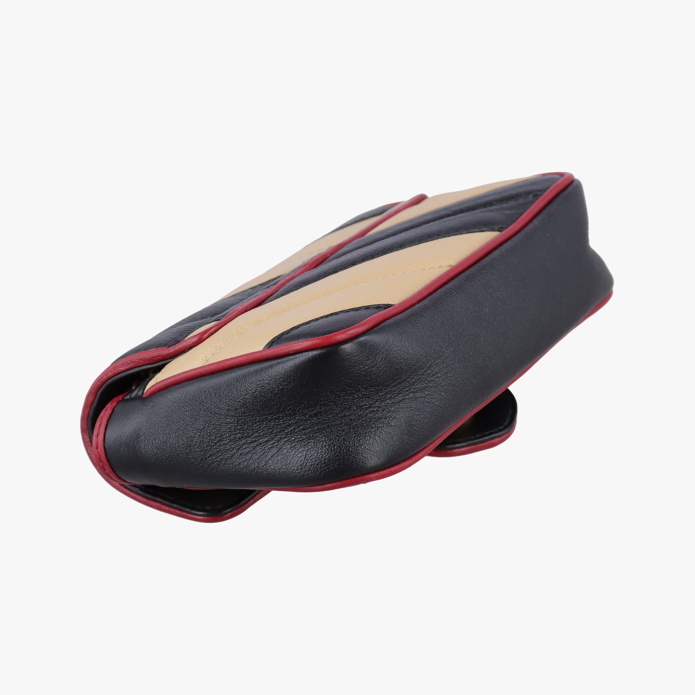 GG Marmont Black×Beige×Red Leather 574969 GGマーモント ブラック×ベージュ×レッド レザー 574969 