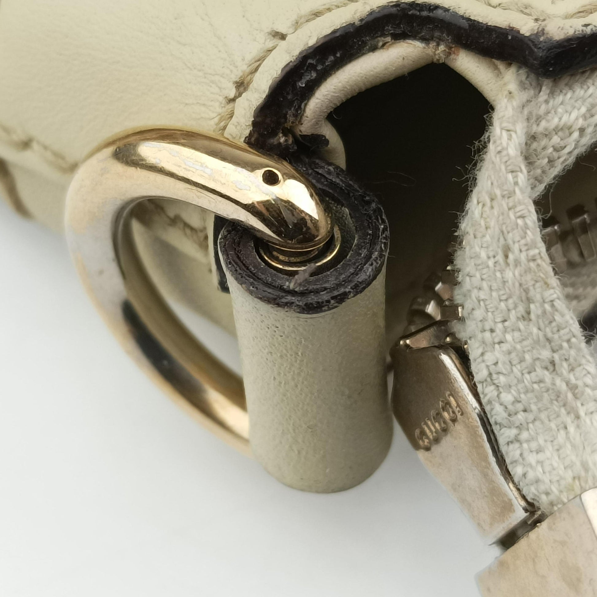 Mayfair Bow Tote beige x White Canvas × Leather 257349 C9366033メイフェア ボウ トート ベージュ×ホワイト キャンバス×レザー 257349 C9366033
