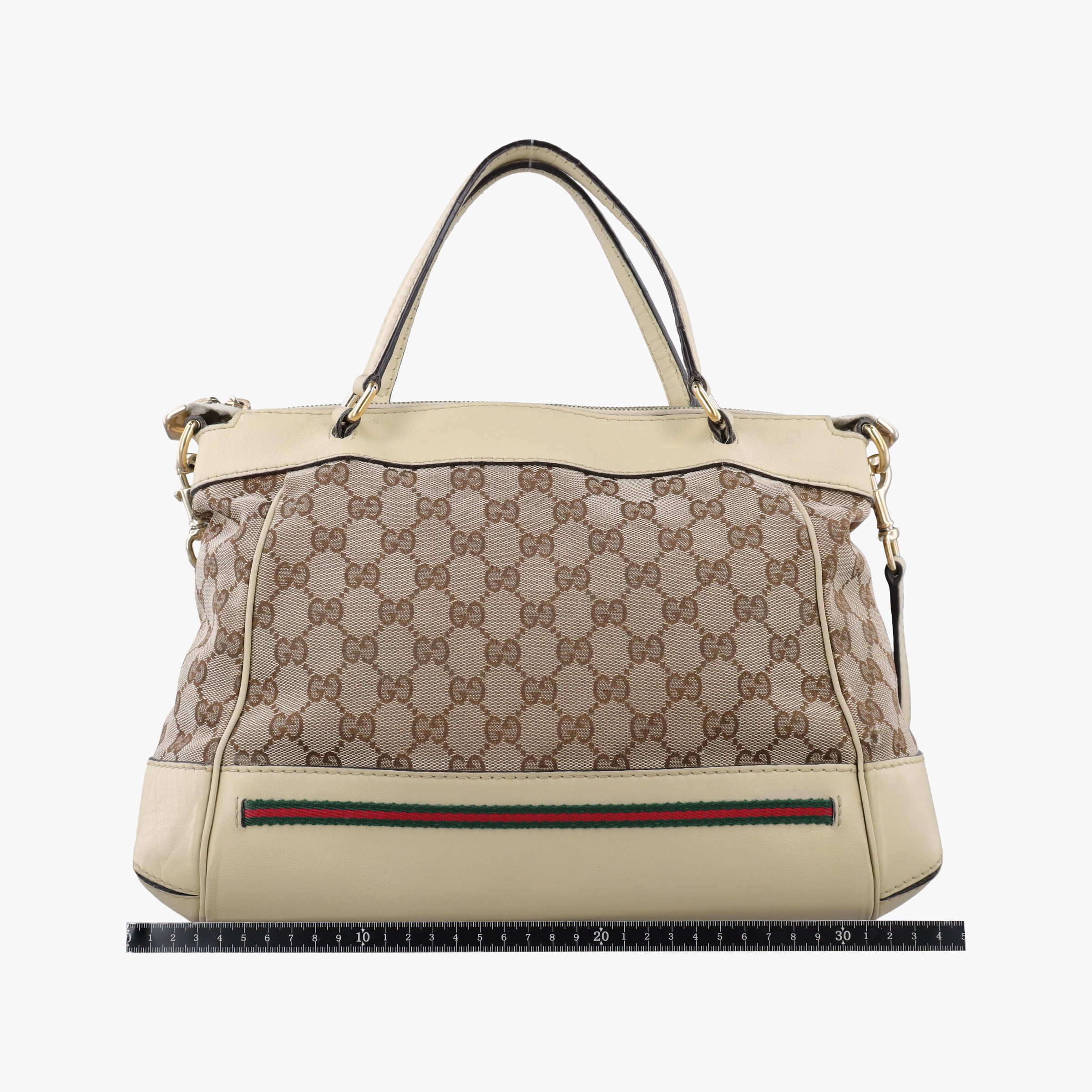 Mayfair Bow Tote beige x White Canvas × Leather 257349 C9366033メイフェア ボウ トート ベージュ×ホワイト キャンバス×レザー 257349 C9366033
