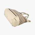 Mayfair Bow Tote beige x White Canvas × Leather 257349 C9366033メイフェア ボウ トート ベージュ×ホワイト キャンバス×レザー 257349 C9366033