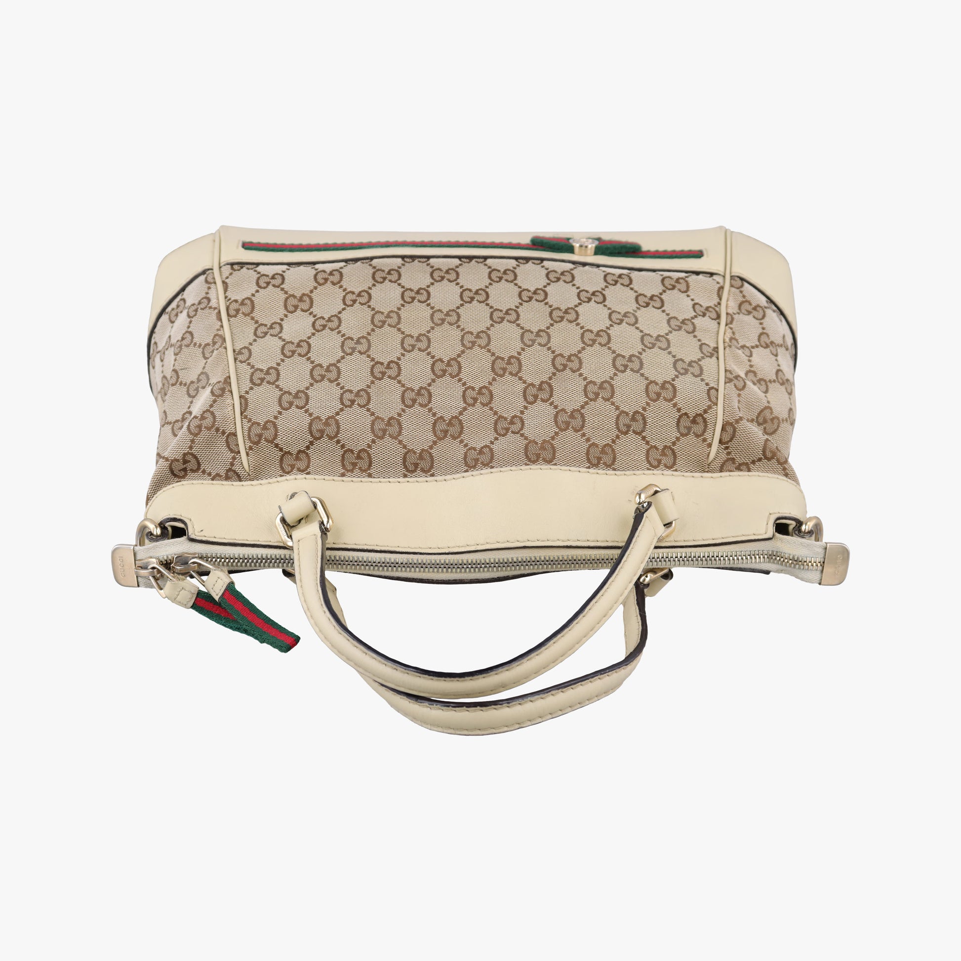 Mayfair Bow Tote beige x White Canvas × Leather 257349 C9366033メイフェア ボウ トート ベージュ×ホワイト キャンバス×レザー 257349 C9366033
